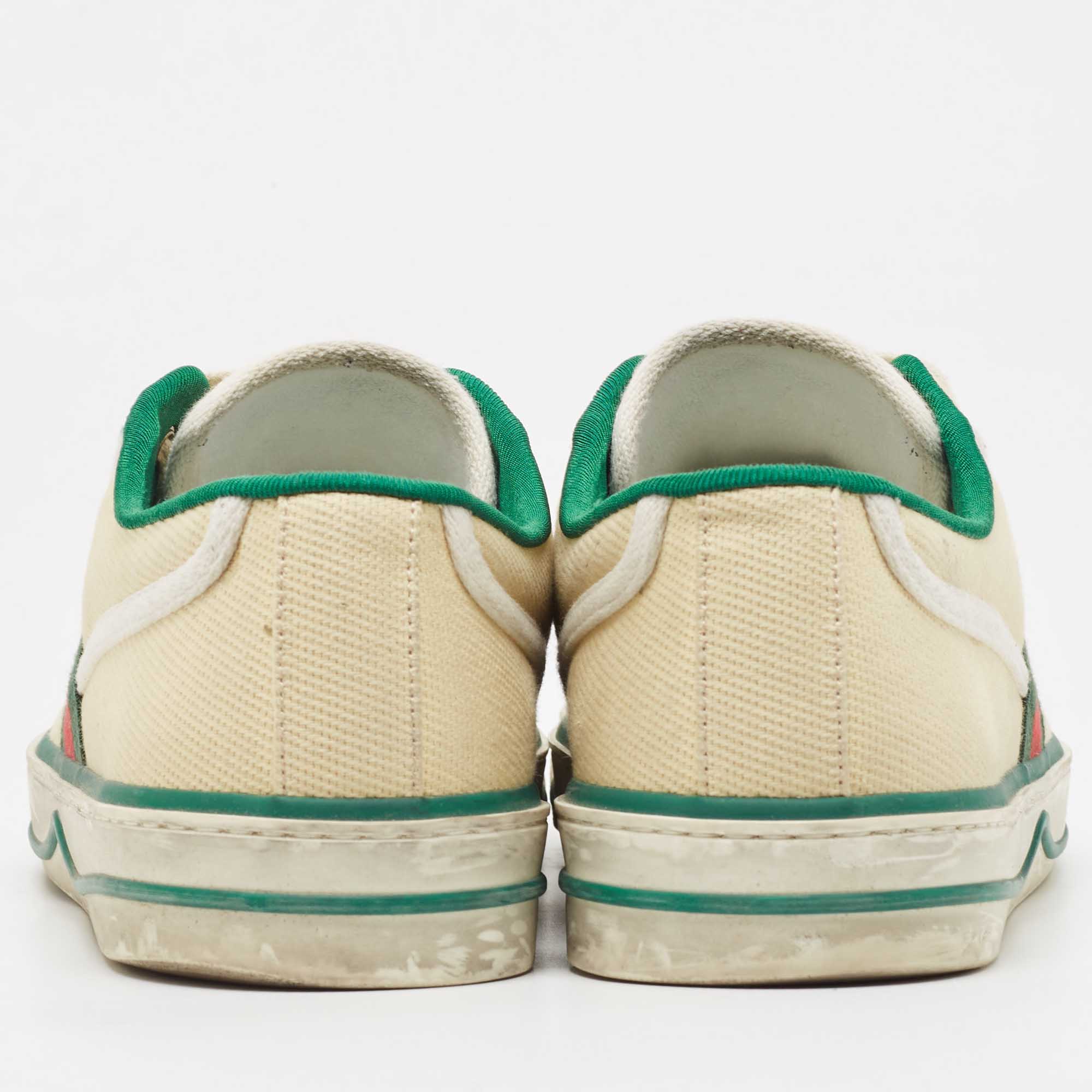 Gucci Cream Canvas Tennis 1977 Sneakers Size 42