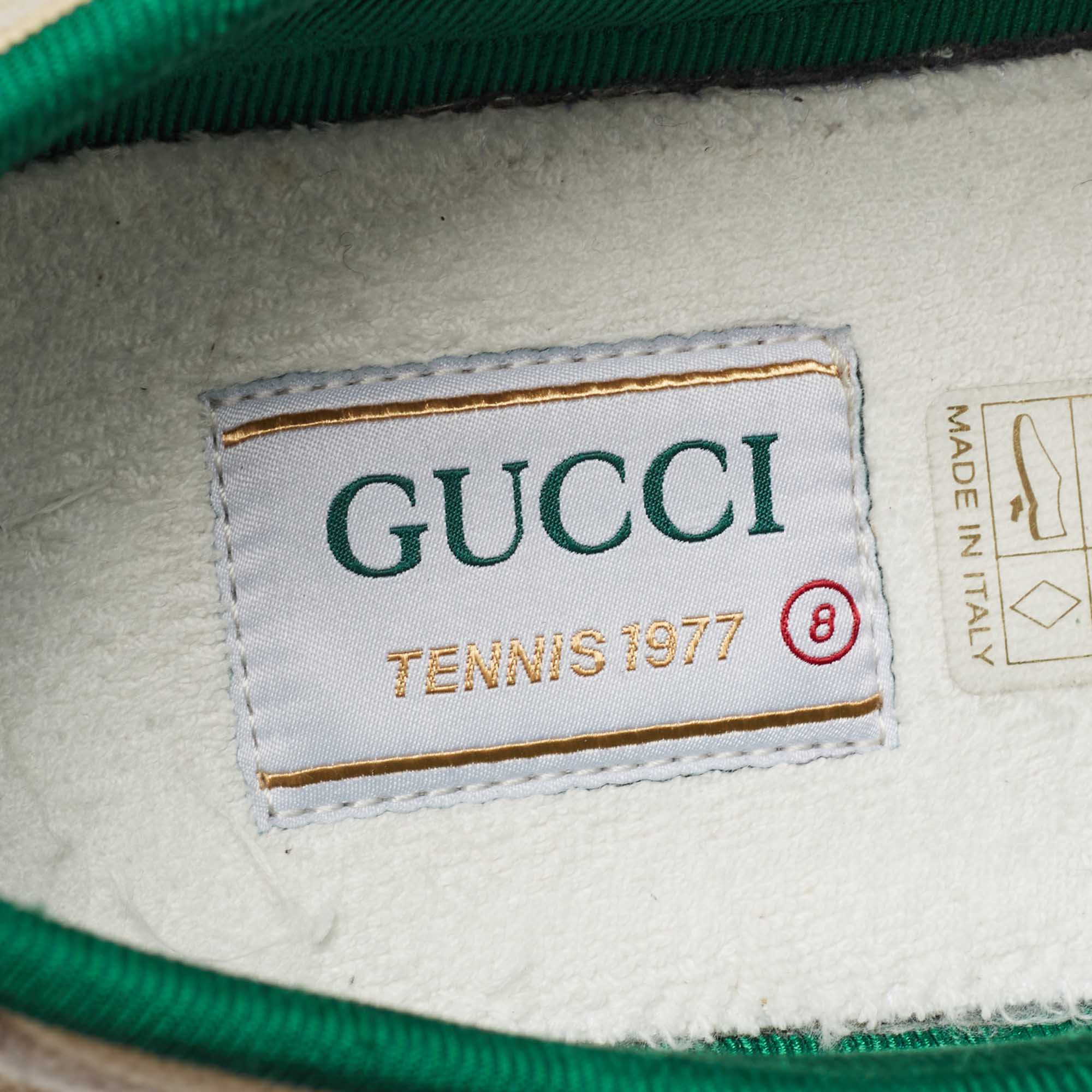 Gucci Cream Canvas Tennis 1977 Sneakers Size 42