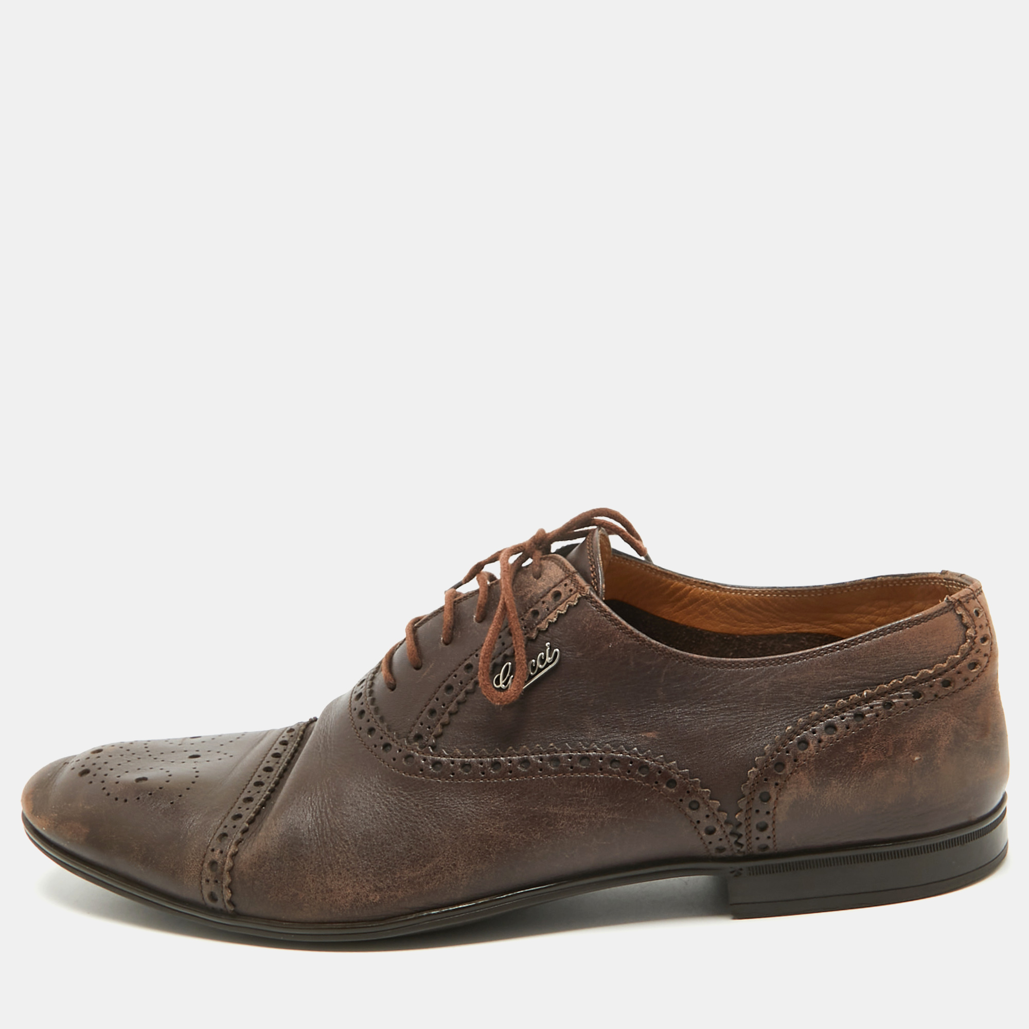 

Gucci Brown Leather Lace Up Brogue Oxfords Size