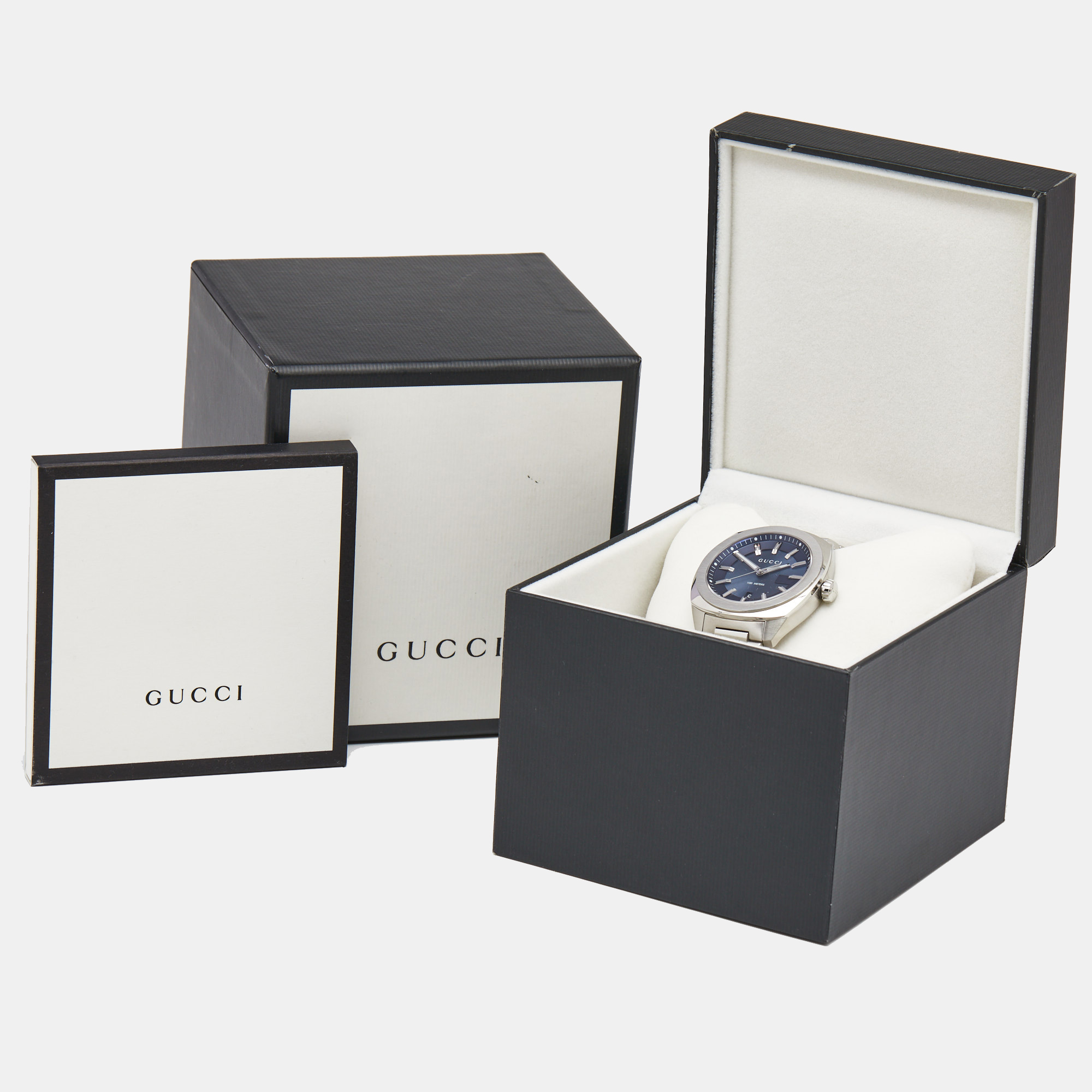 Gucci Blue Stainless Steel GG2570 YA142303 Men's Wristwatch 40 Mm