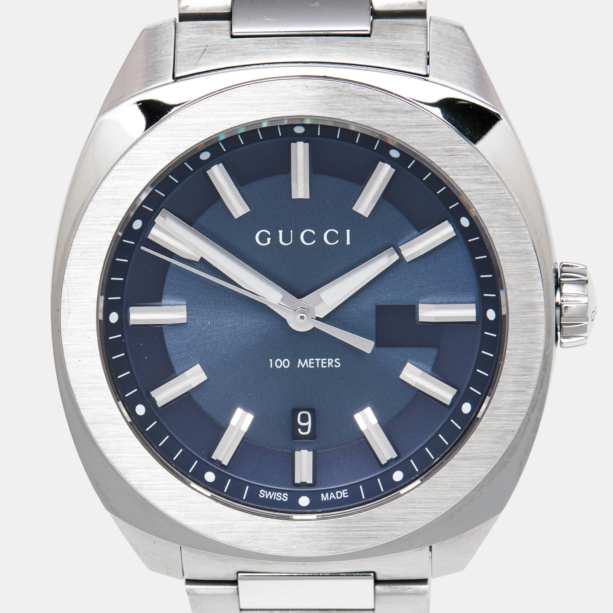 Gucci Blue Stainless Steel GG2570 YA142303 Men's Wristwatch 40 Mm