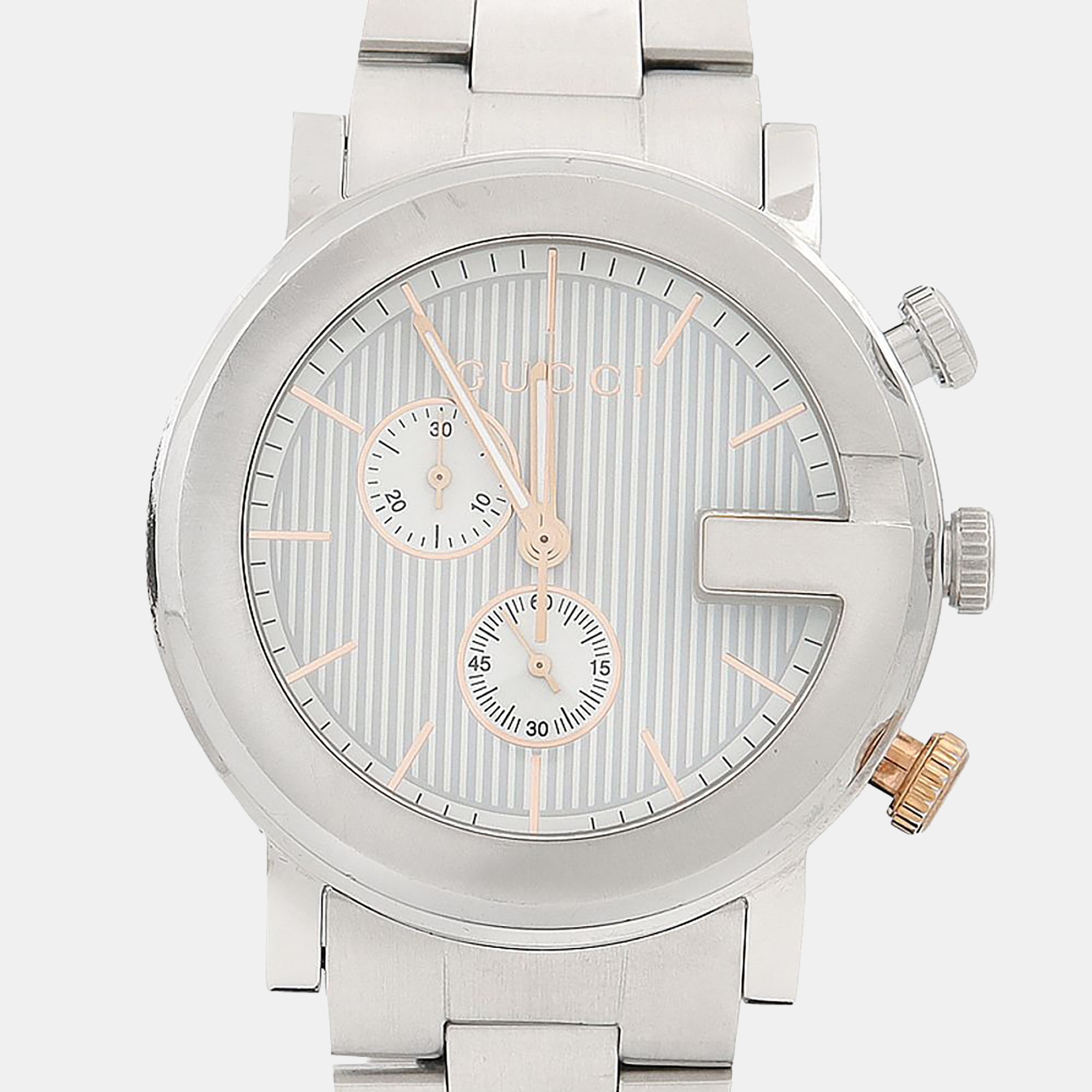Gucci G Chrono 101M Quartz White Stainless Steel Men's Wristwatch
Gucci G Chrono 101M Quartz White Stainless Steel Men's Wristwatch
