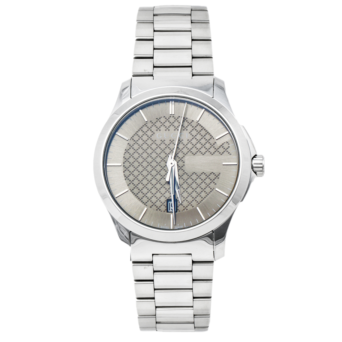 Gucci Silver Grey Stainless Steel G-Timeless 126.4 Men's Wristwatch 38 mm