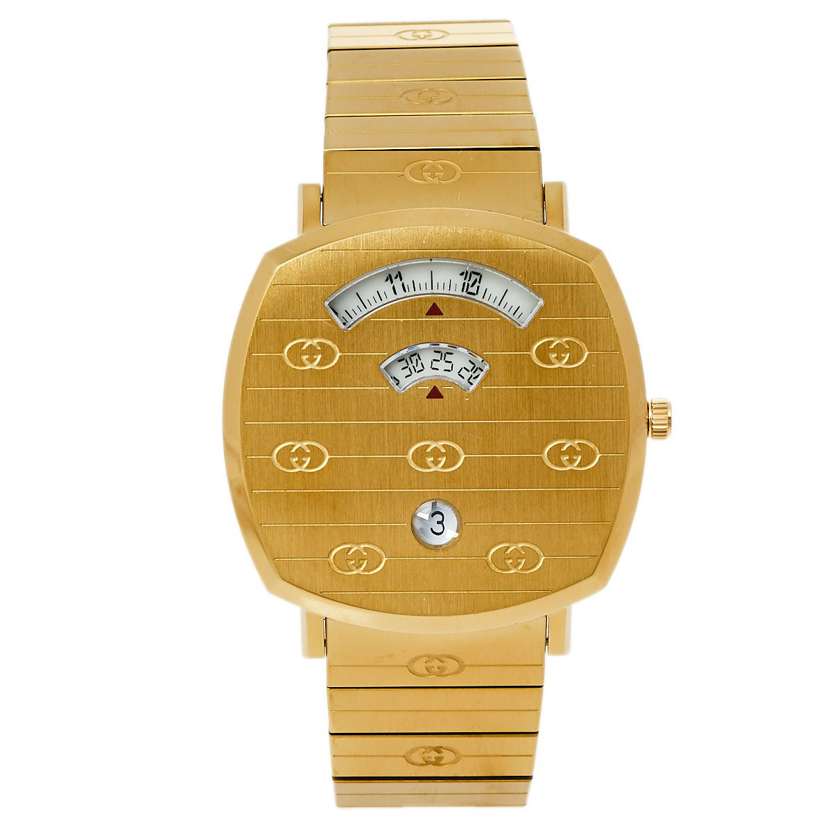 Gucci Yellow Gold PVD Stainless Steel Grip 157.3 Men's Wristwatch 38 mm