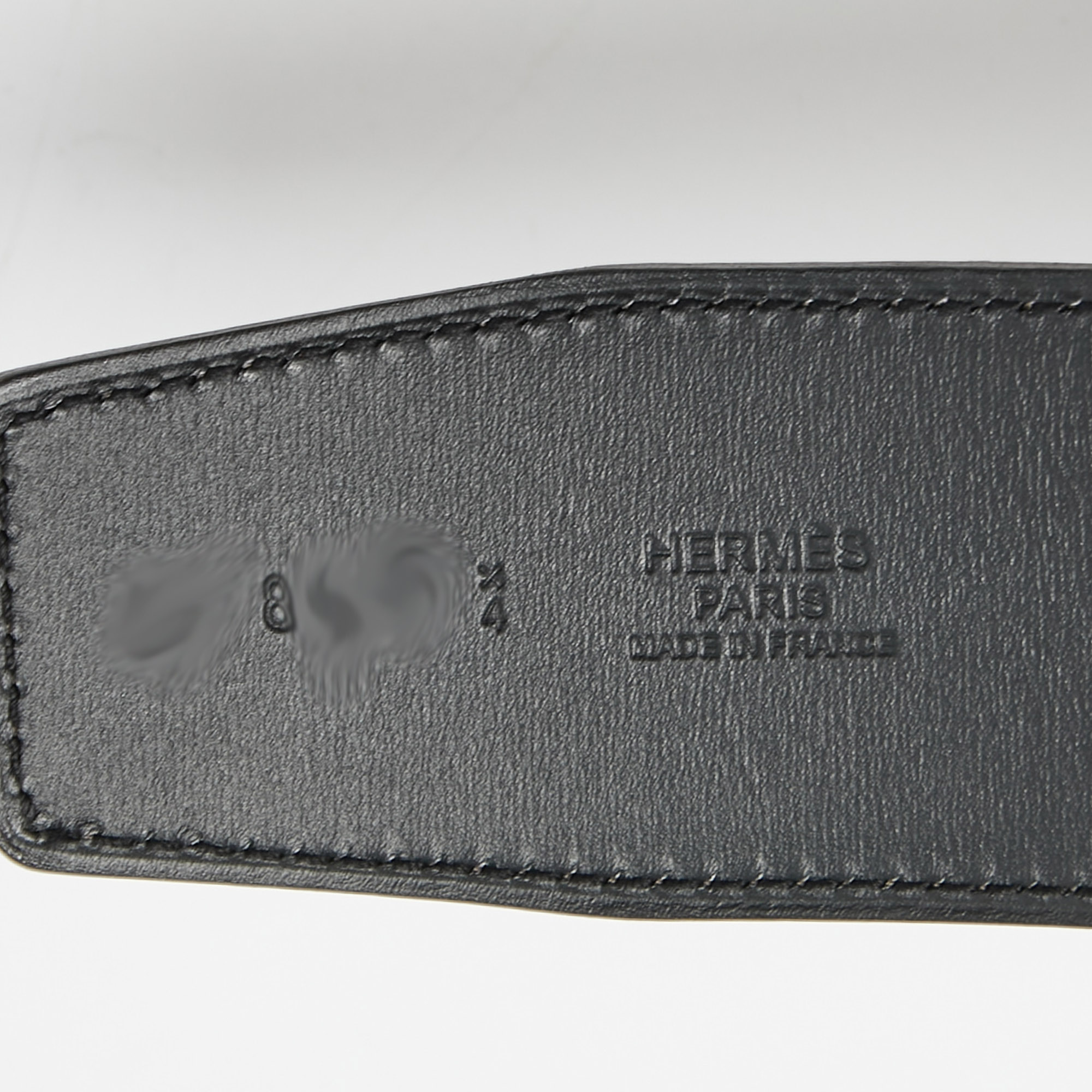 Hermes Gris Etain/Noir Epsom And Chamonix Reversible Belt Strap 85 CM