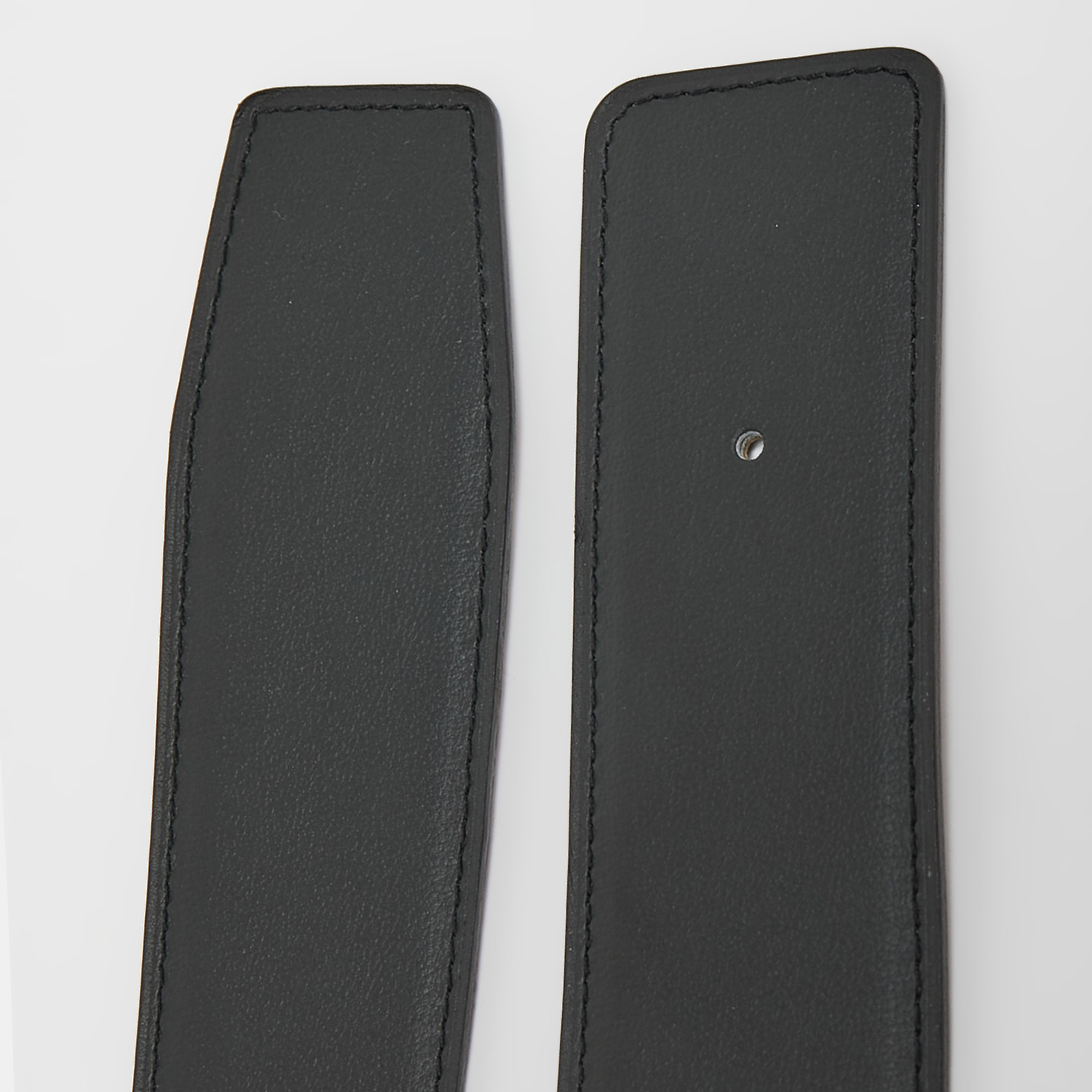 Hermes Black/Gold Epsom And Chamonix Leather Belt Strap 90CM