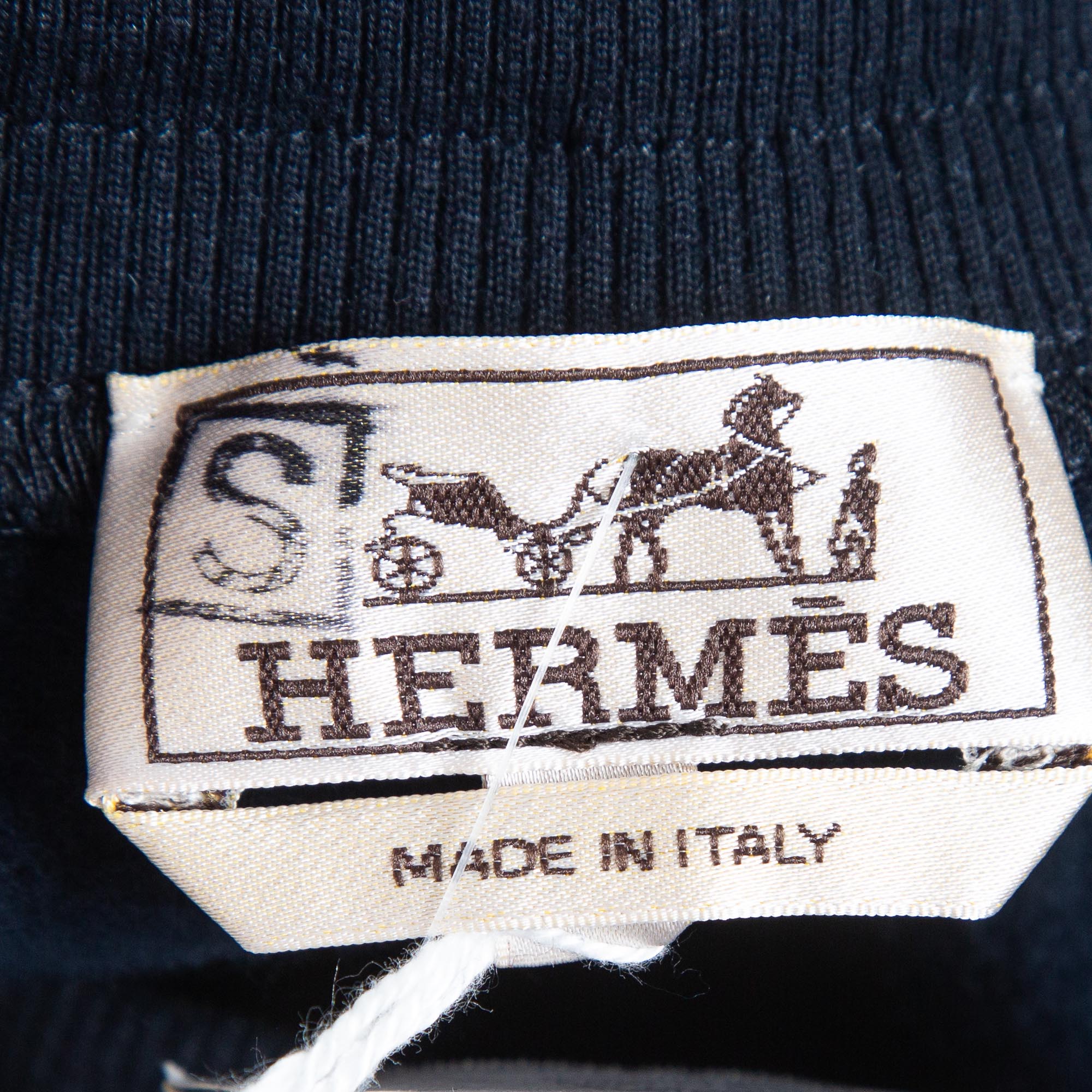 Hermes Navy Blue Cotton Drawstring Joggers XXL