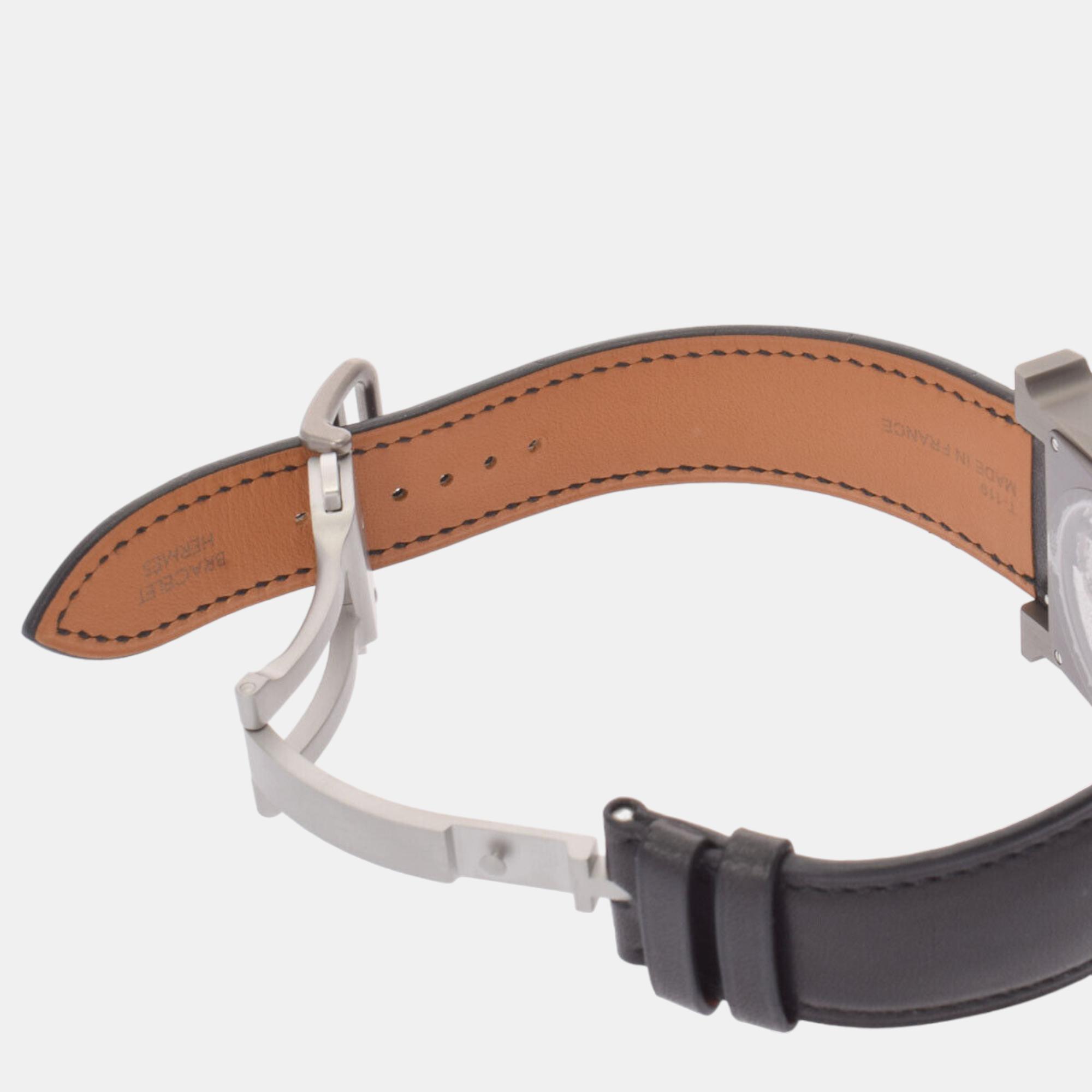 Hermes Grey Titanium Heure H HH5.841 Automatic Men's Wristwatch 35 Mm
