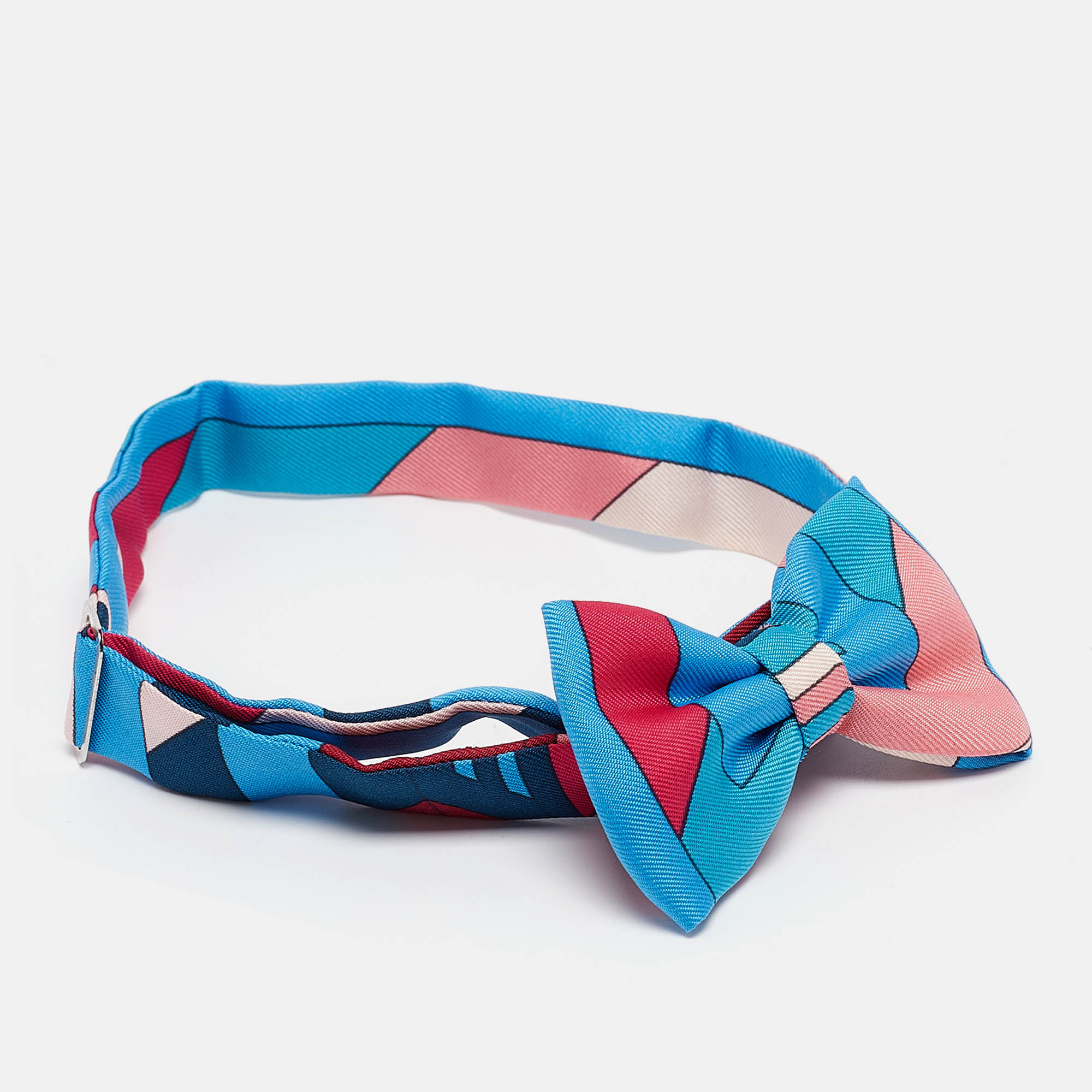 Hermès Multicolor Printed Silk Bow Tie