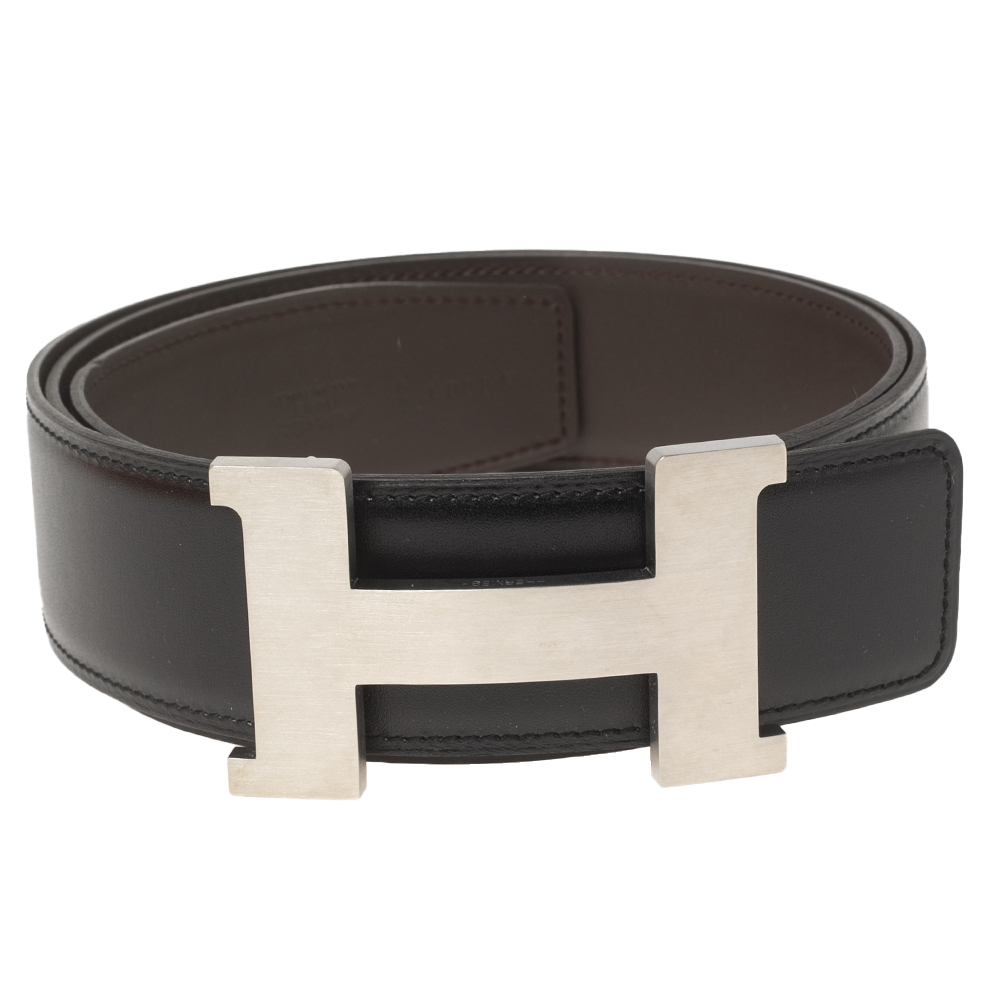 Hermes Black/Moka Box and Swift Leather Constance Reversible Belt
Hermes Black/Moka Box and Swift Leather Constance Reversible Belt