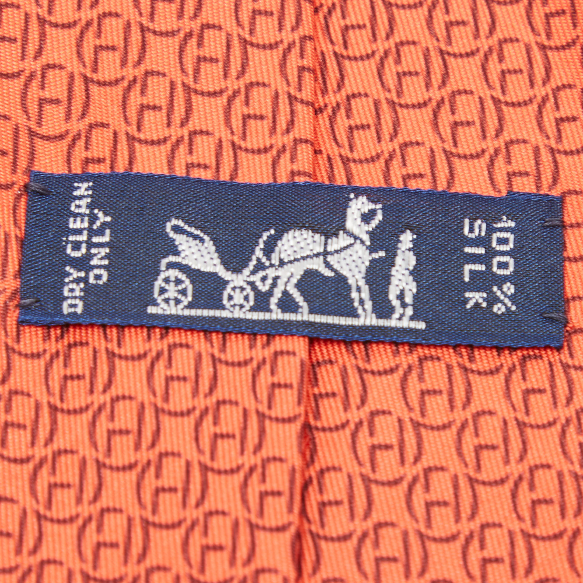 Hermes Red H Print Silk Tie