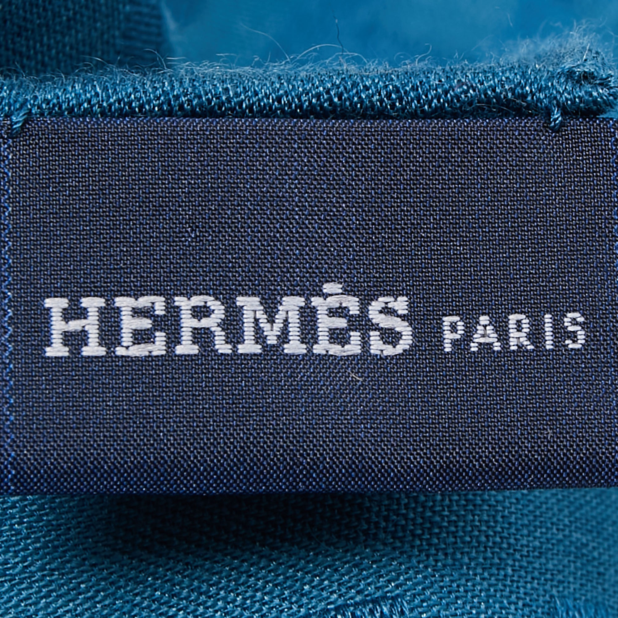 Hermes Ocean Blue Equip'H Cashmere Blend Stole