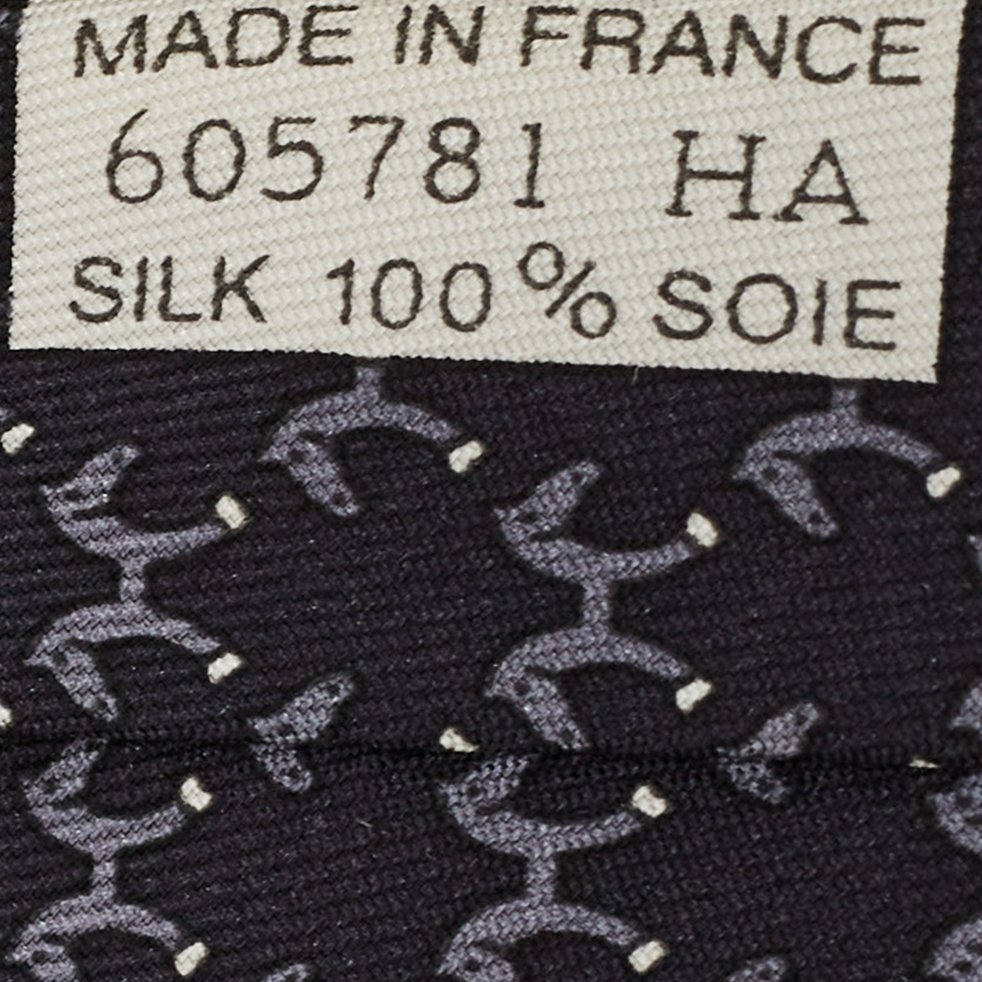 Hermès Vintage Black Horse Print Silk Tie