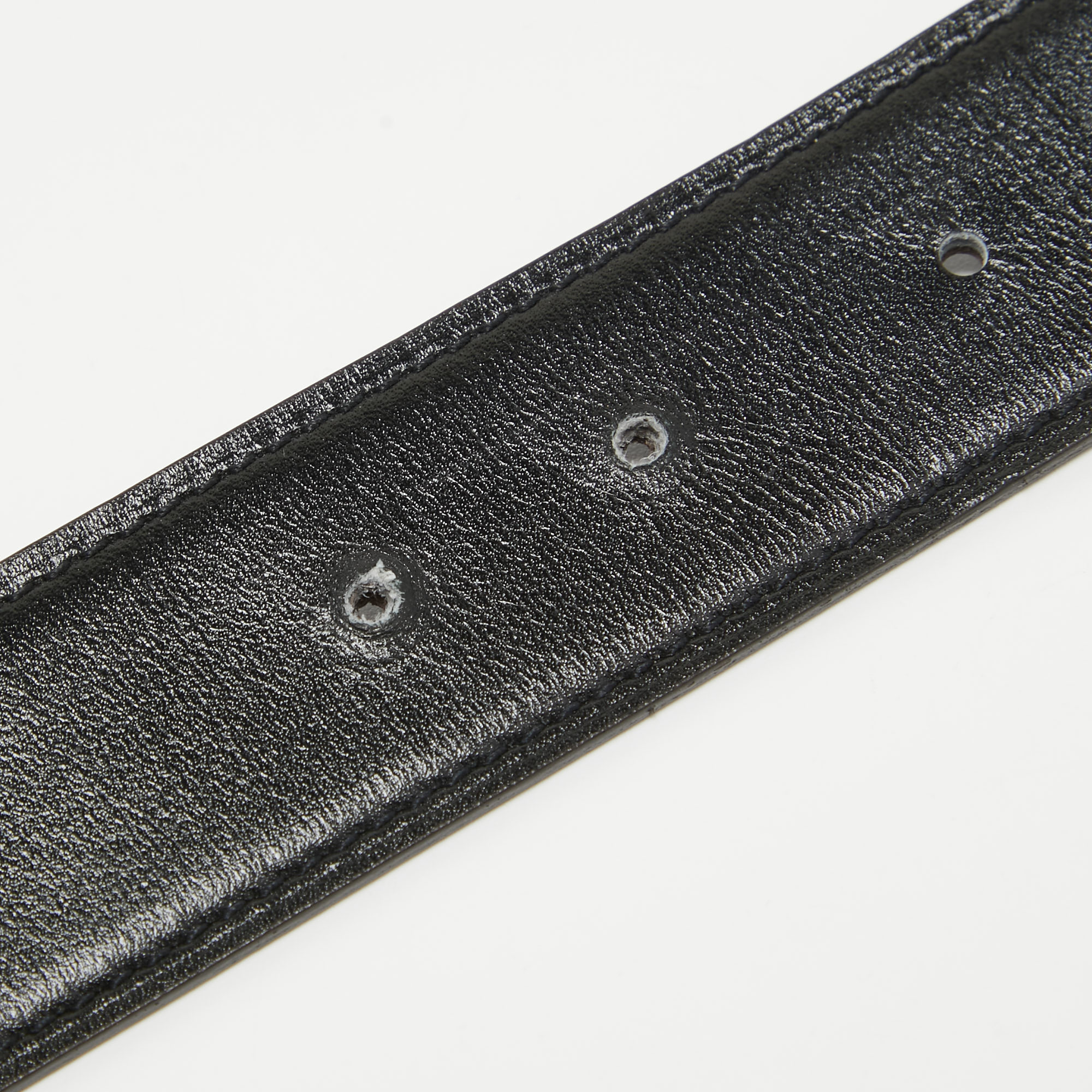 Hermes Noir/Rouge Sellier Chamonix And Togo Leather Belt Strap