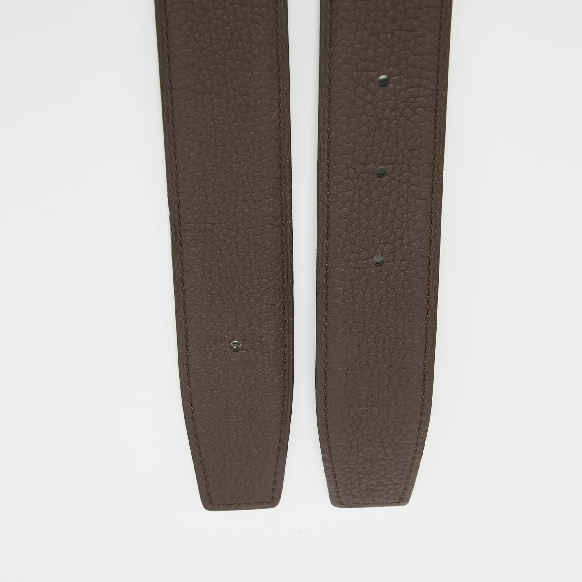 Hermes Noir/Rouge Sellier Chamonix And Togo Leather Belt Strap