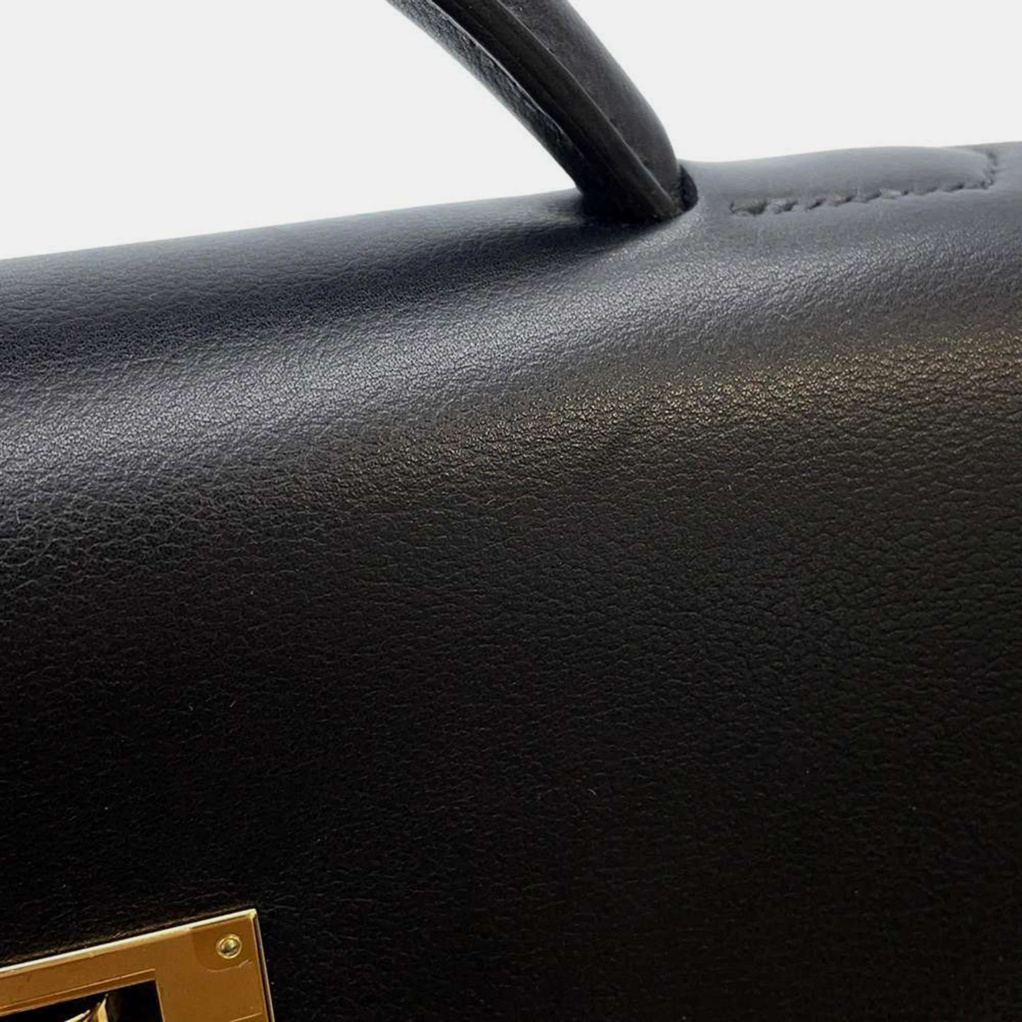 Hermes Black Evercolor Kelly Depeche 36 Briefcase