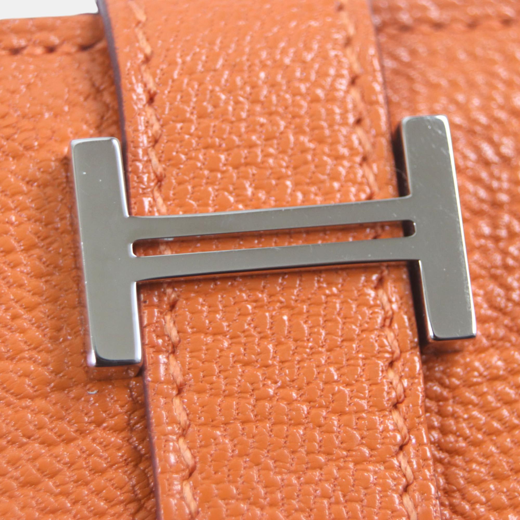 Hermes Bearn Mini Orange Bi-fold Wallet