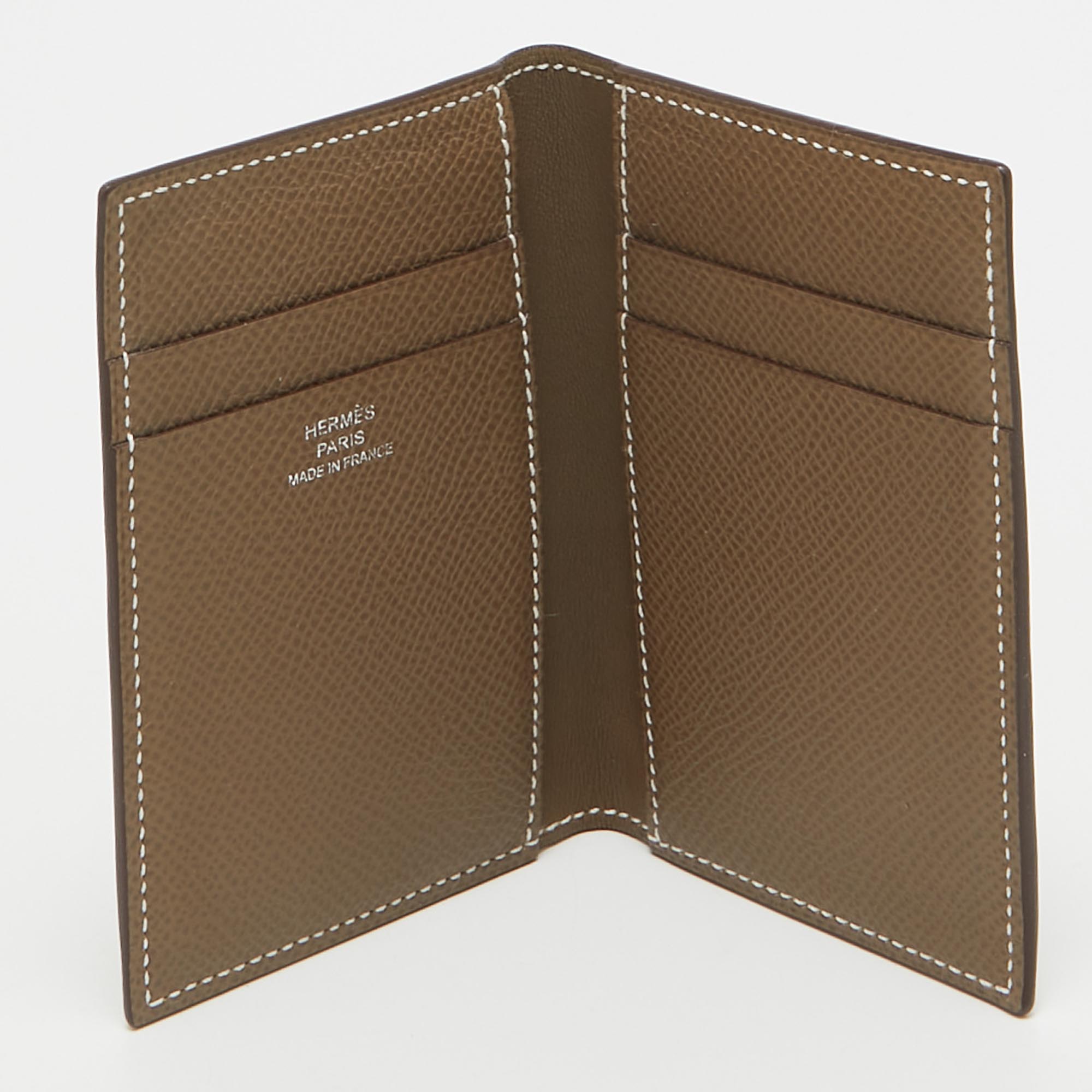 Hermès Etoupe Epsom Leather MC² Euclide Card Holder