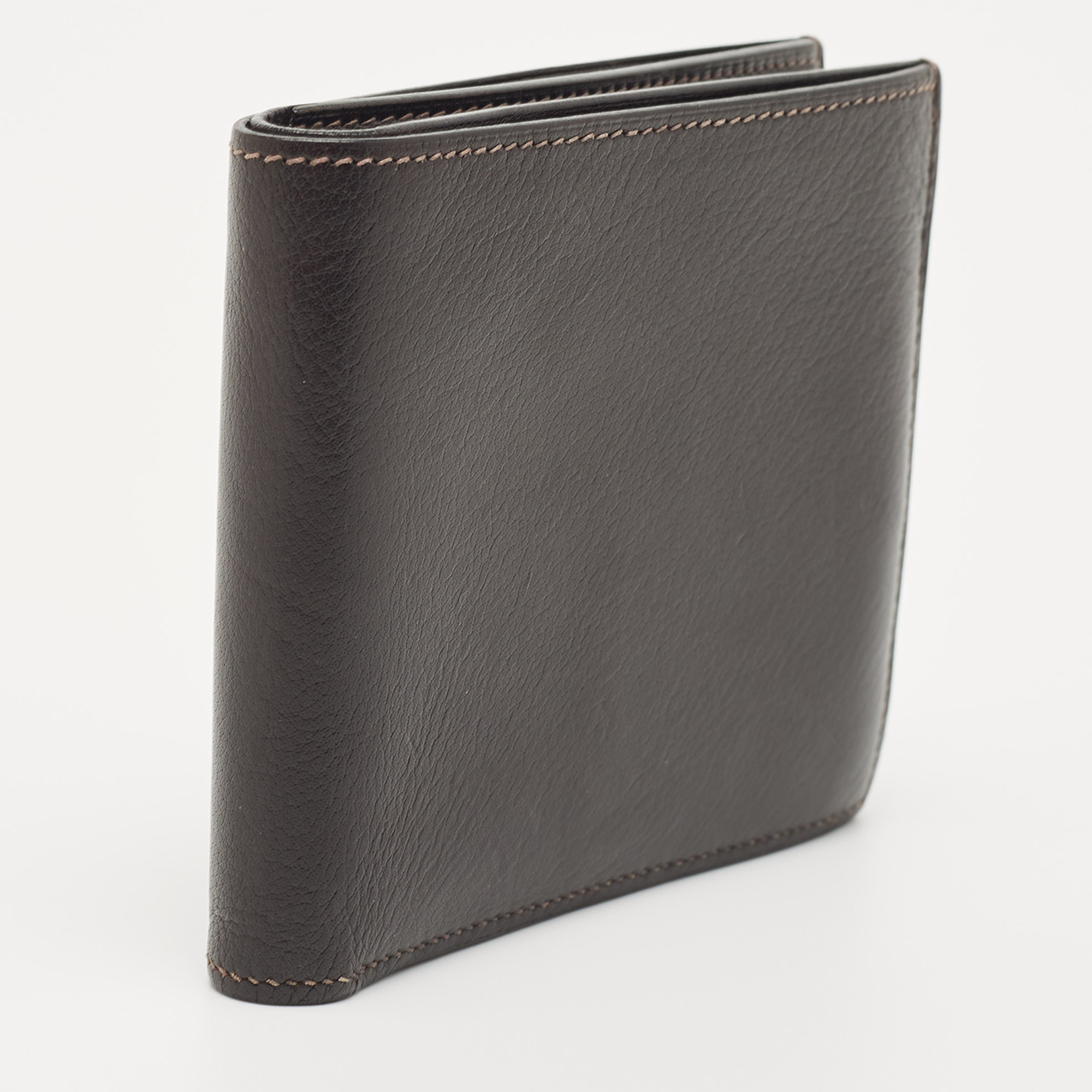 Hermes Macassar Evergrain Leather Vintage Bifold Wallet