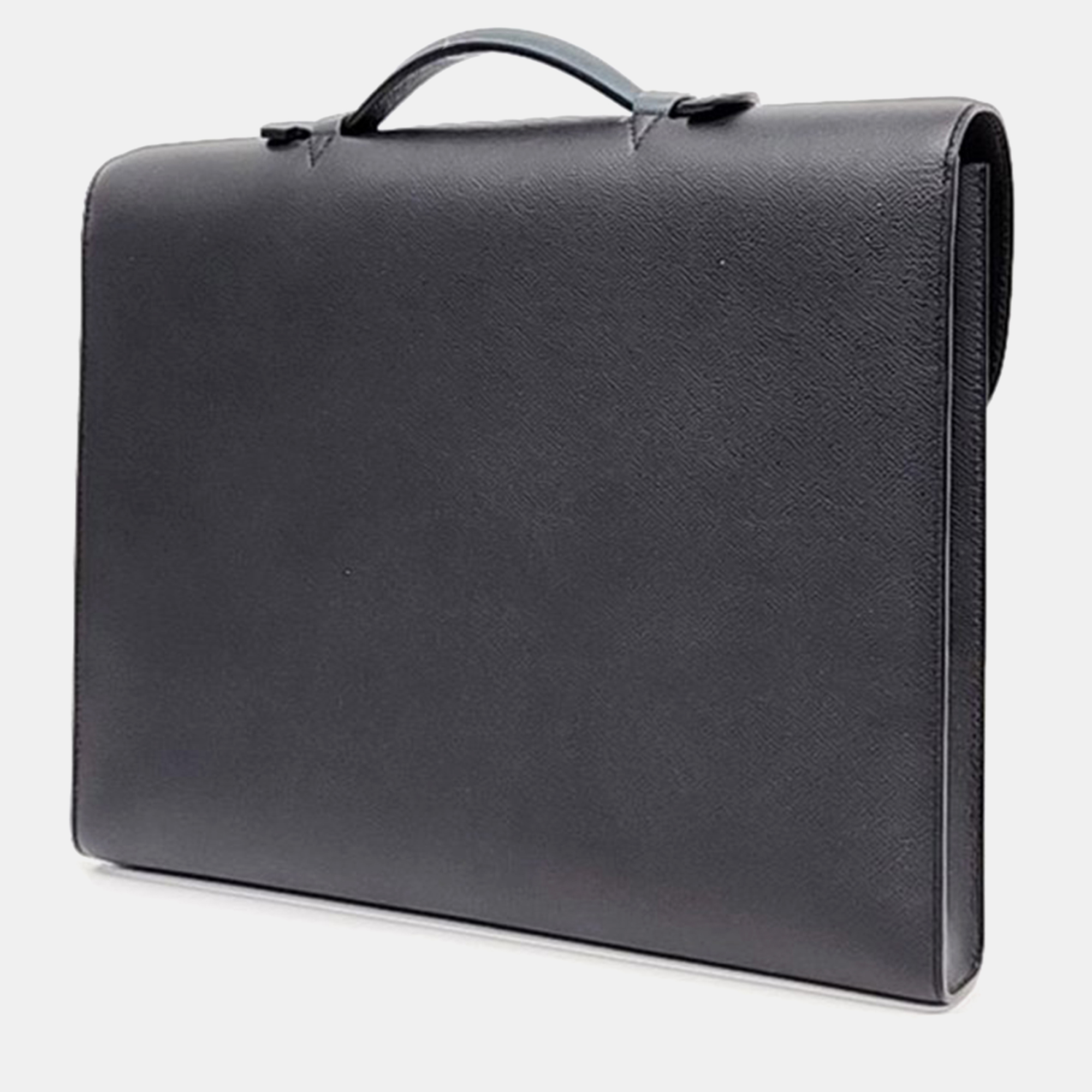 Hemes Noir Epsom Leather Sac-a-Depeches Briefcase Bag