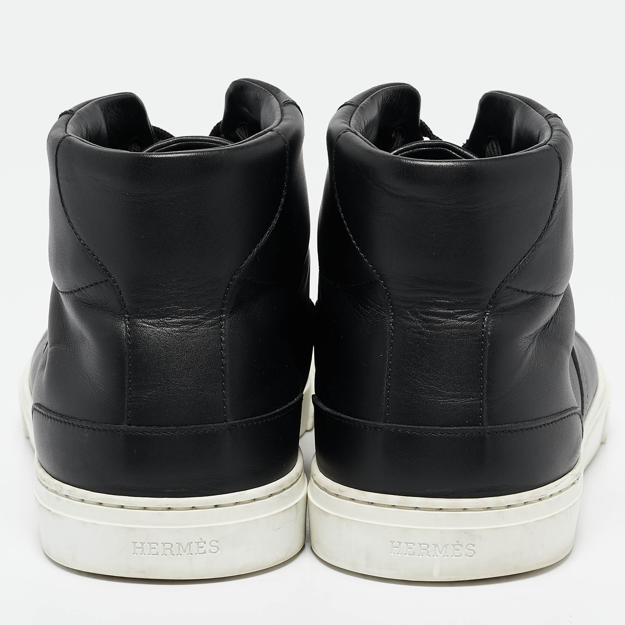 Hermes Black Leather Daydream Sneakers Size 45