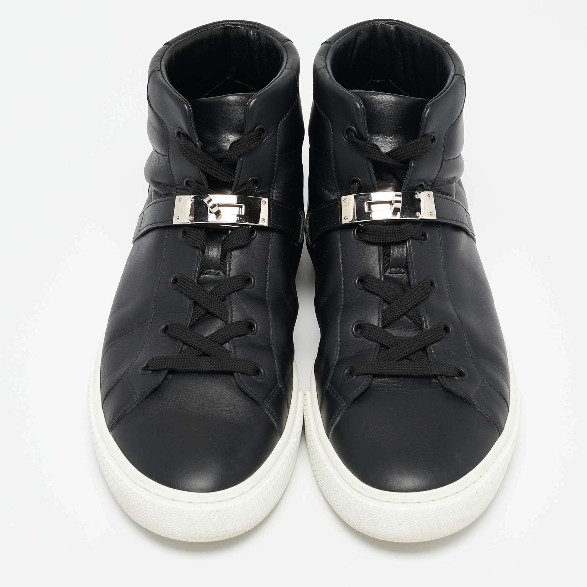 Hermes Black Leather Daydream Sneakers Size 45