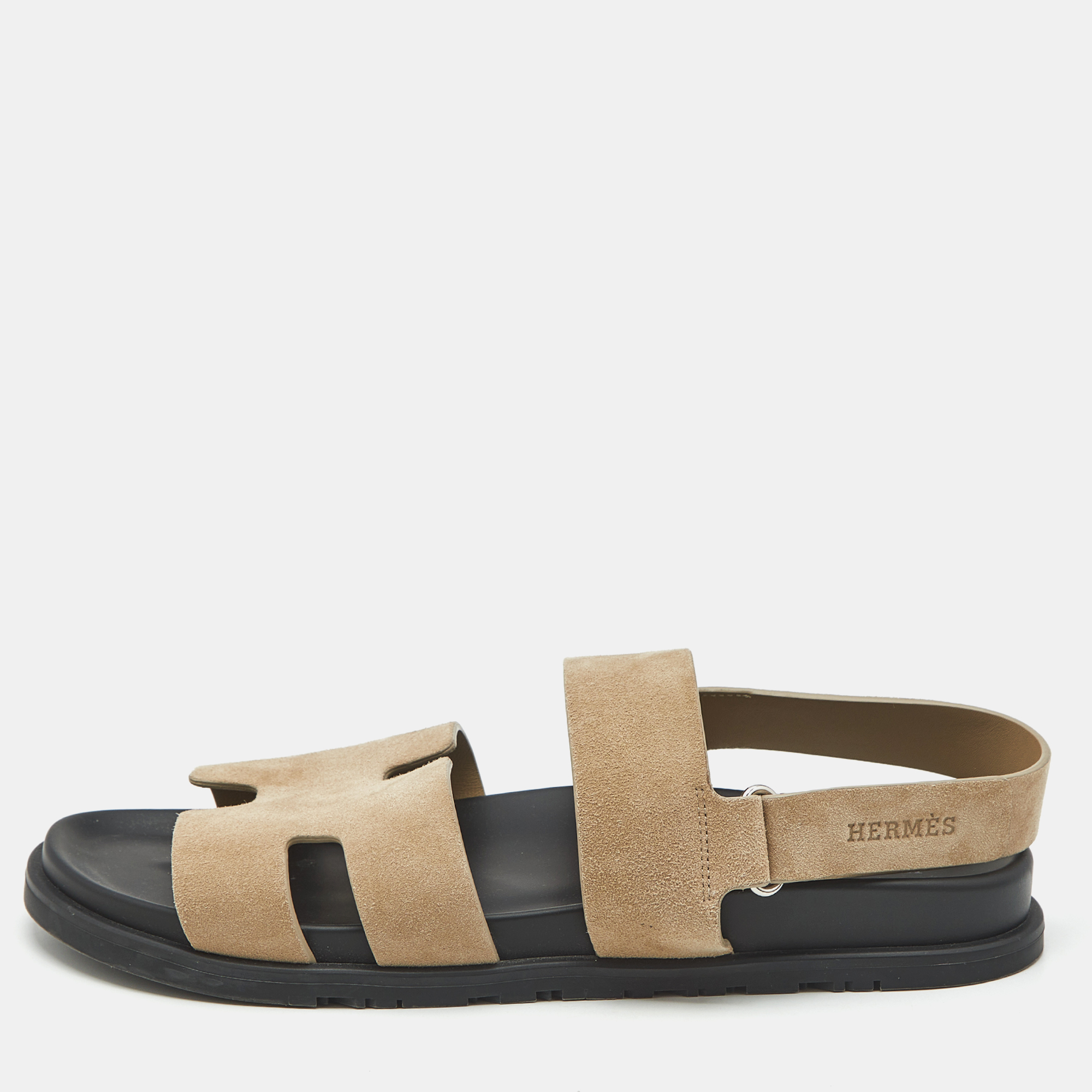 Hermes Beige Suede Genius Flat Sandals Size 
Hermes Beige Suede Genius Flat Sandals Size