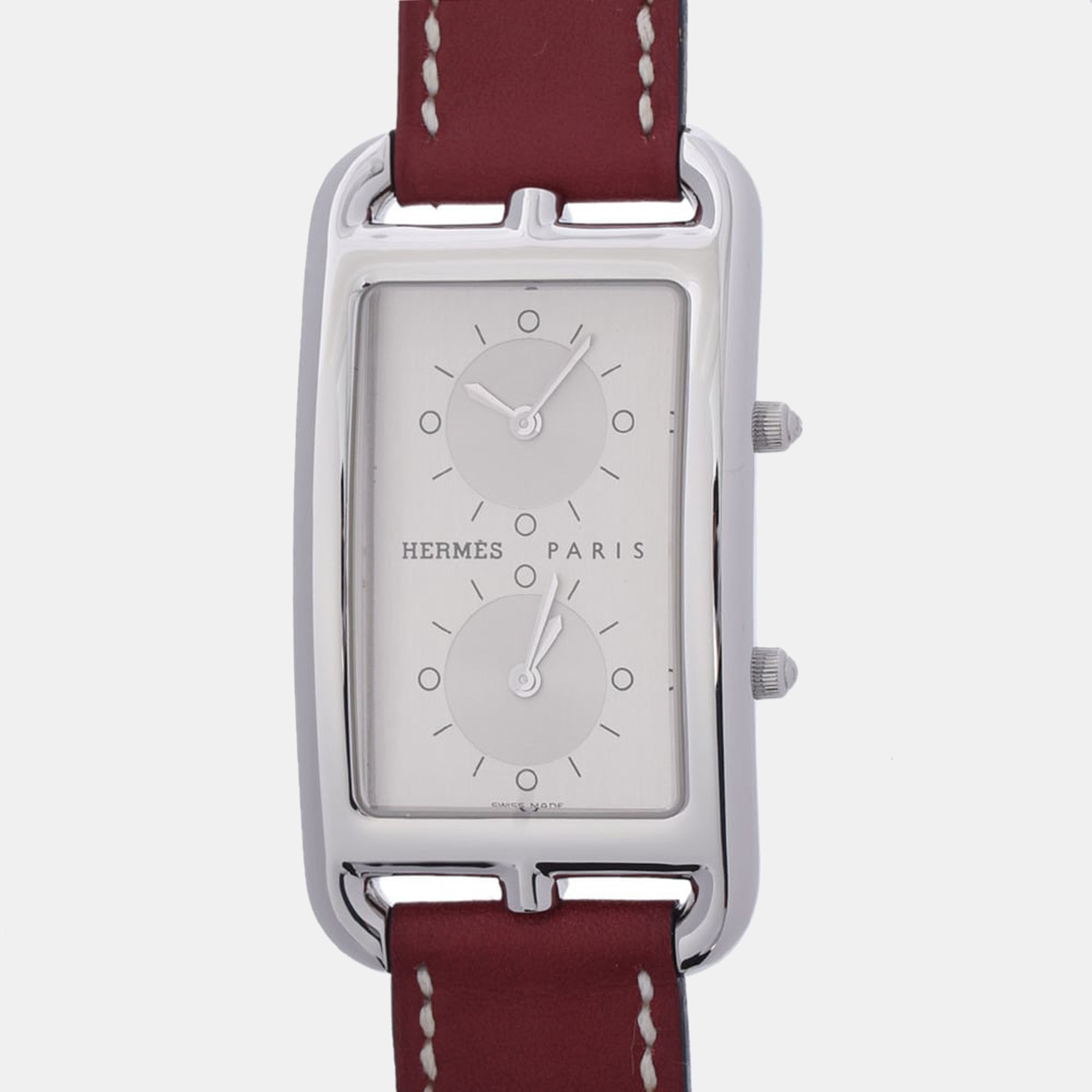 Hermes Silver Stainless Steel Cape Cod CC3.510 Quartz Men's Wristwatch 26mm