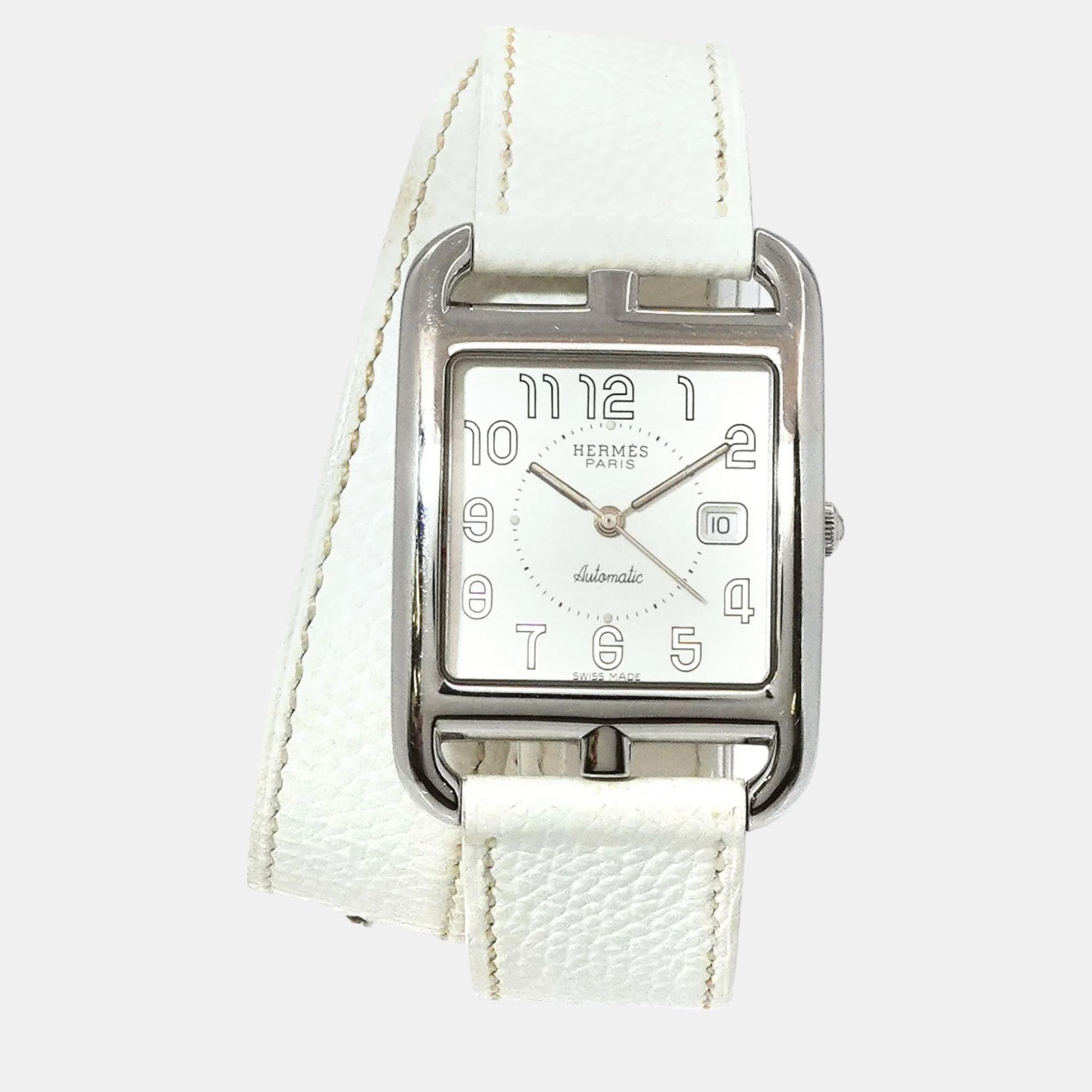 Hermes silver stainless steel  cape cod  cc1.710 automatic men's wristwatch 29 mm