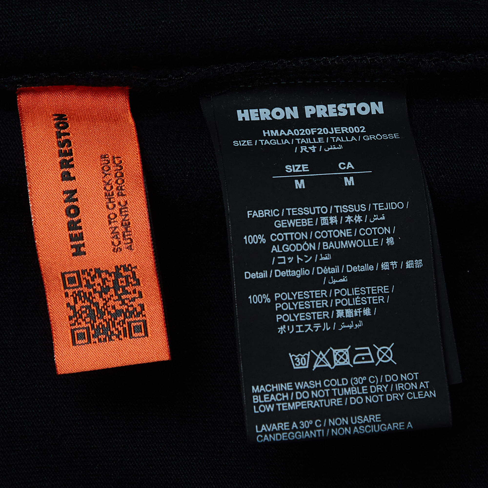 Heron Preston Black Graphic Print Cotton T-Shirt M