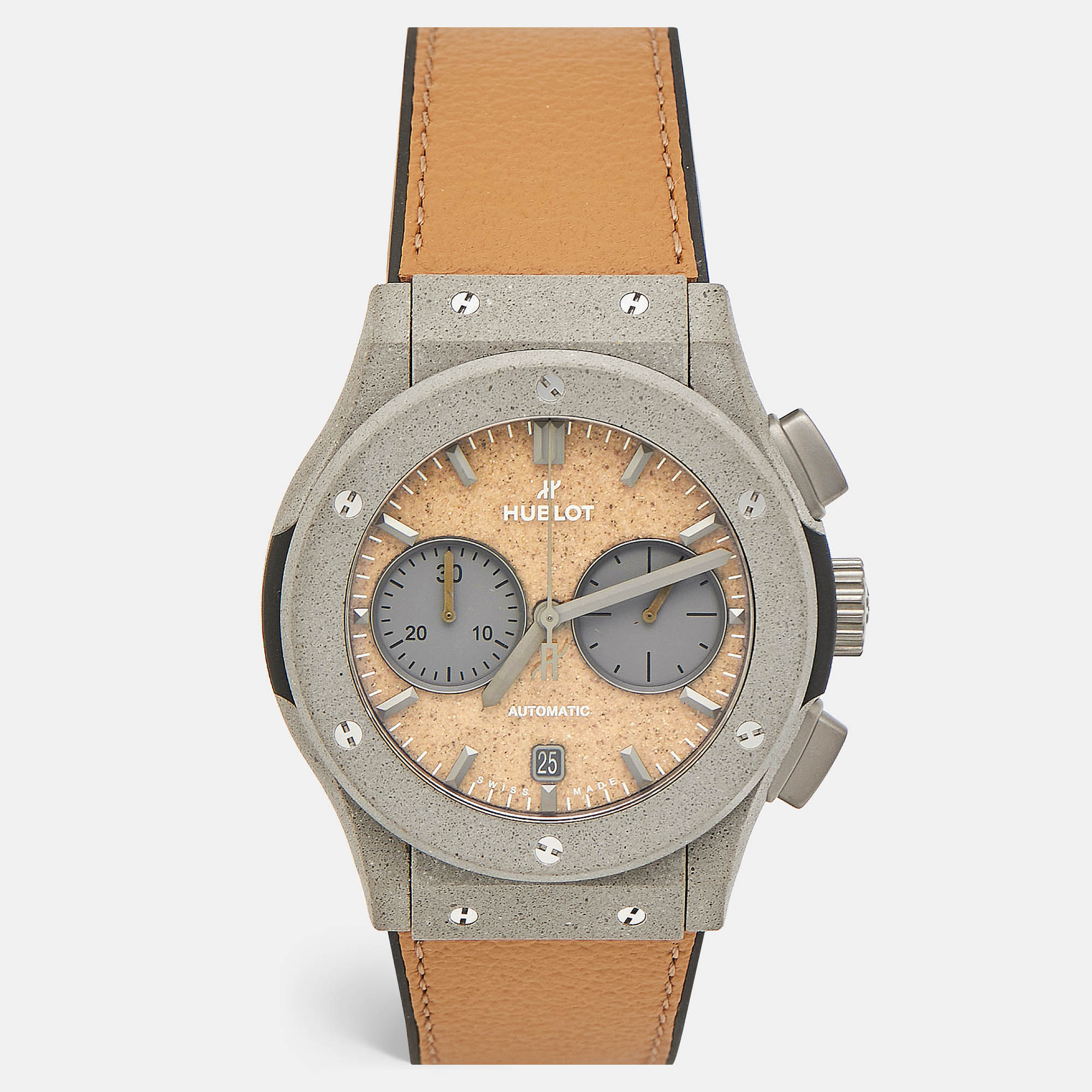 Hublot Tan Dial Grey Concrete Sand Camel Leather Limited Edition Classic Fusion Year of The Fiftieth
Hublot Tan Dial Grey Concrete Sand Camel Leather Limited Edition Classic Fusion Year of The Fiftieth