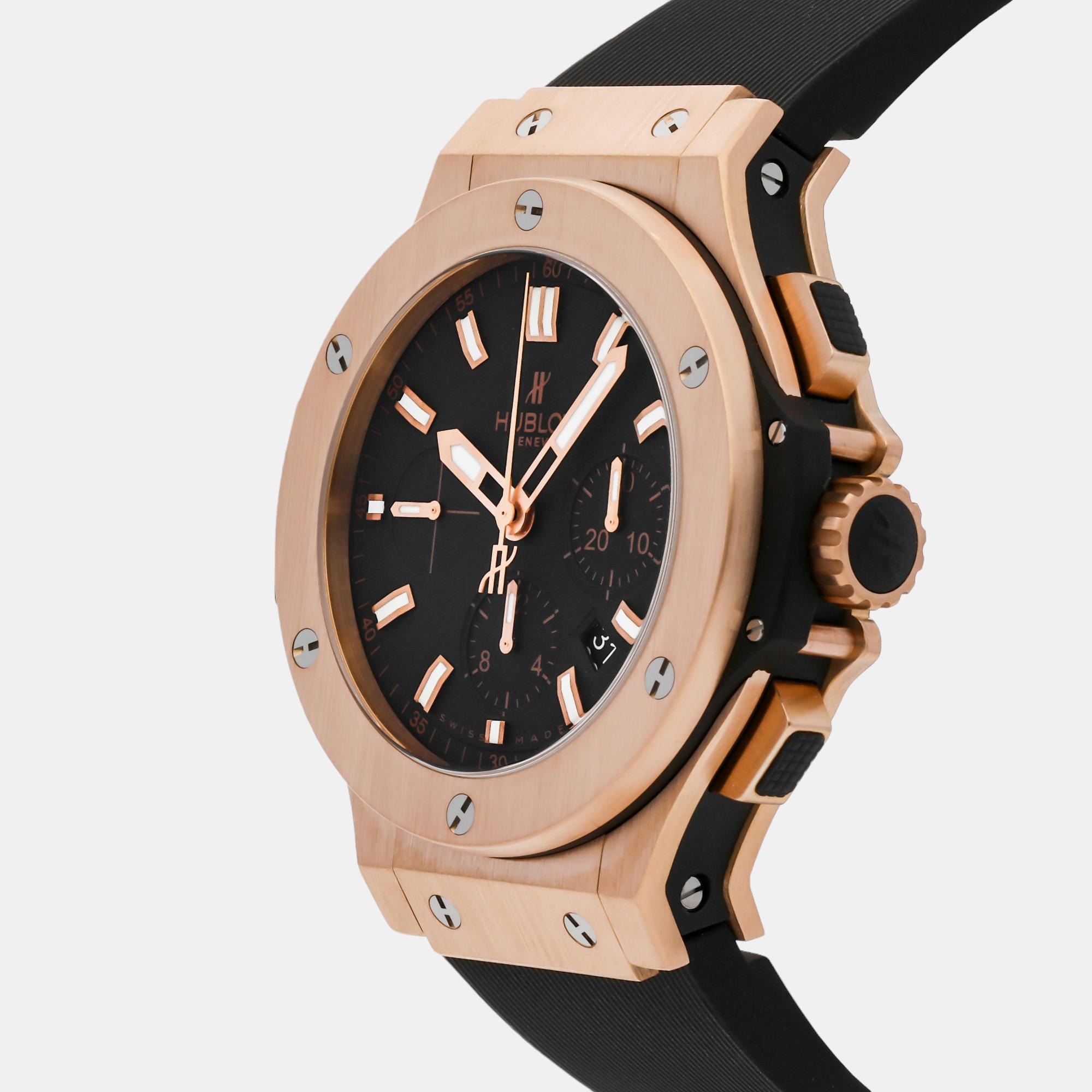 Hublot Black 18k Rose Gold Big Bang 301.PX.1180.RX Automatic Men's Wristwatch 44 Mm