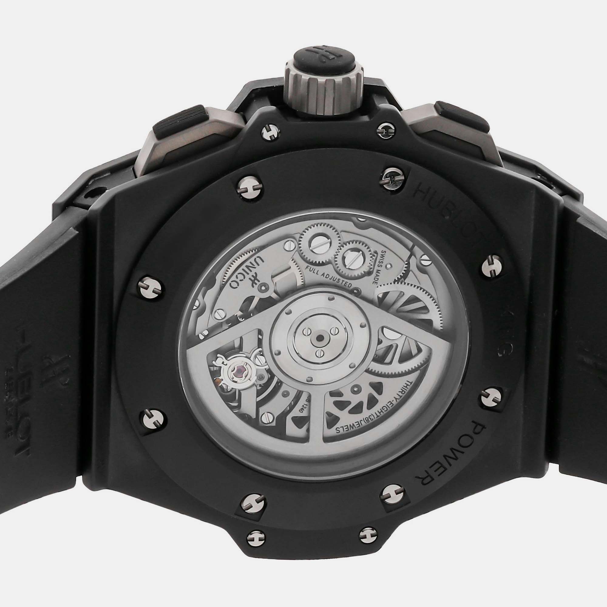 Hublot Black Ceramic King Power Automatic Men's Wristwatch 48 Mm