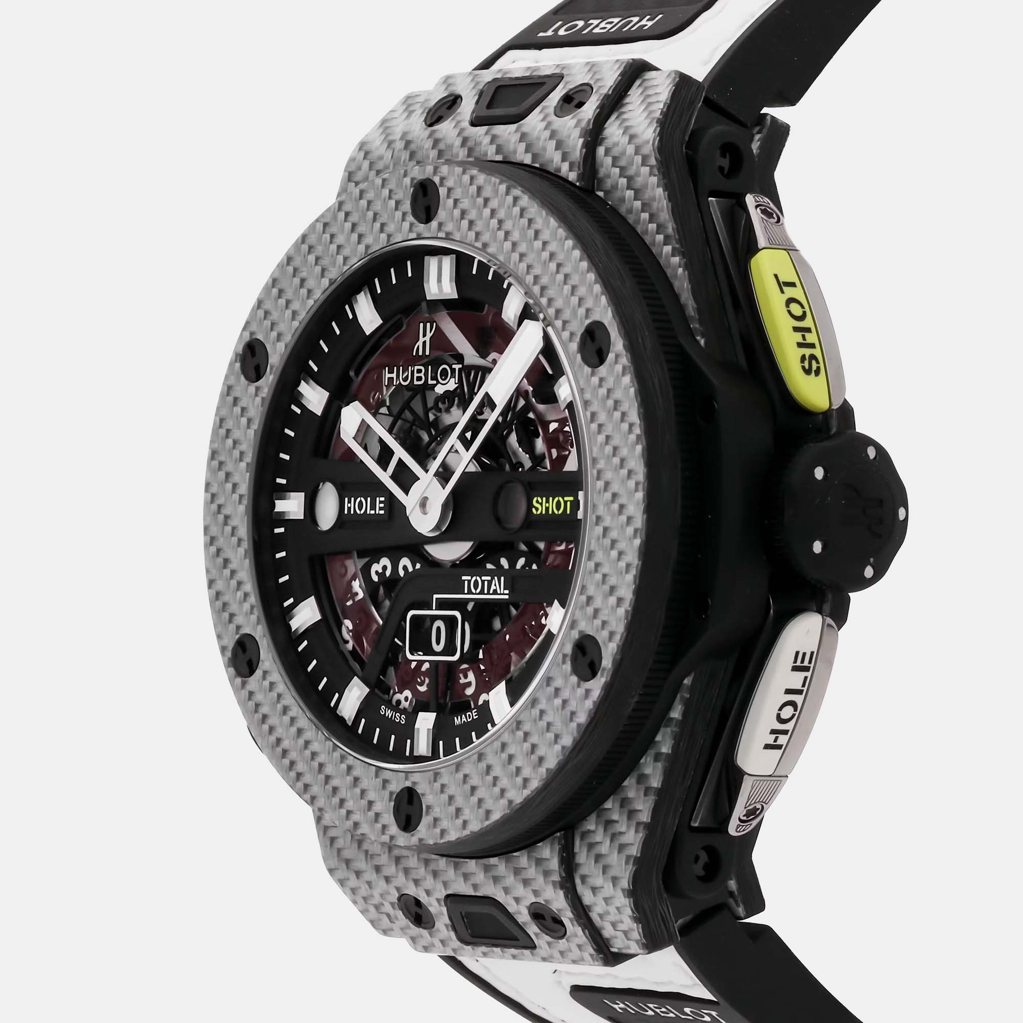 Hublot Black Carbon Fiber Big Bang 416.YS.1120.VR Automatic Men's Wristwatch 45 Mm