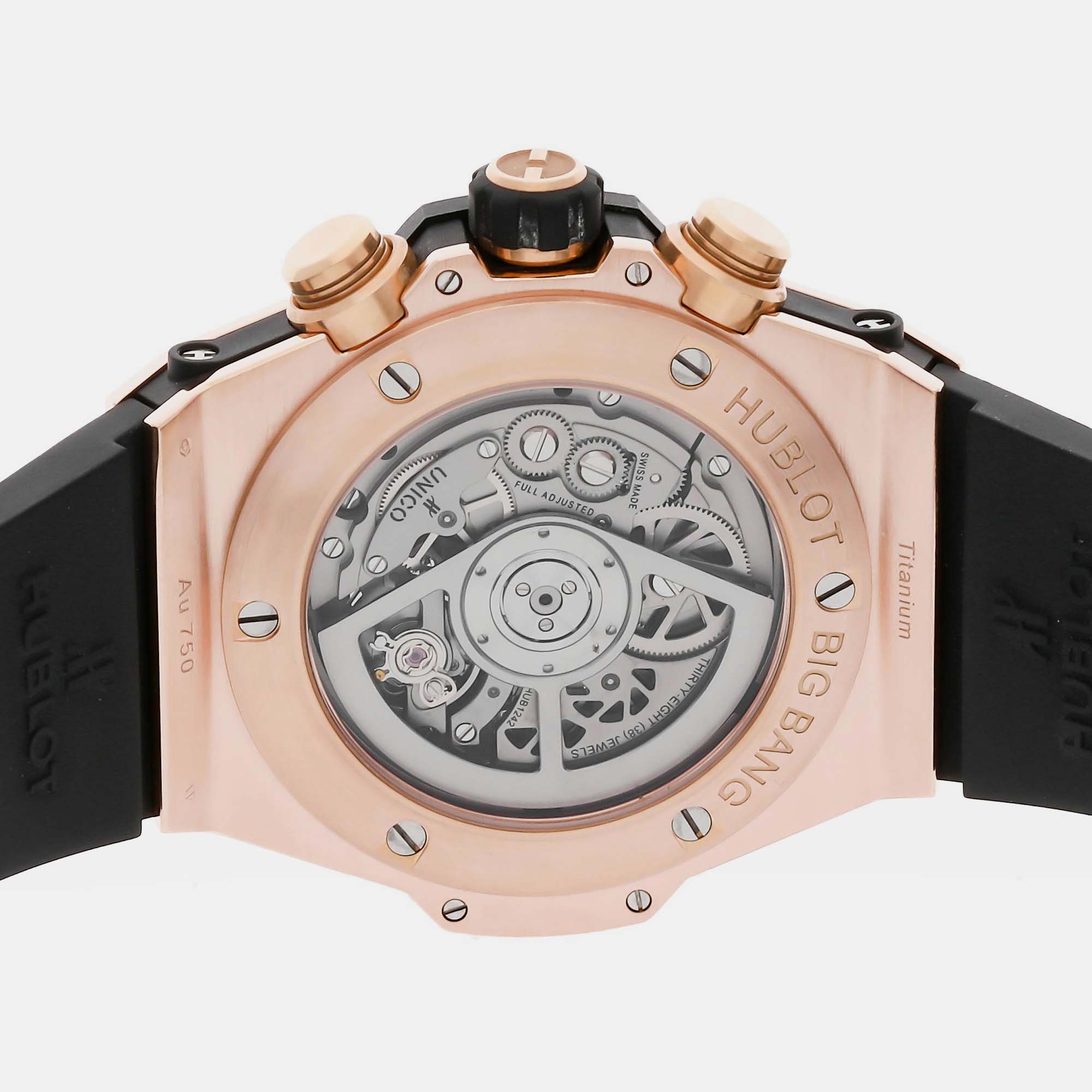 Hublot Skeleton 18k Rose Gold Big Bang Unico 411.OM.1180.RX Automatic Men's Wristwatch 45 Mm