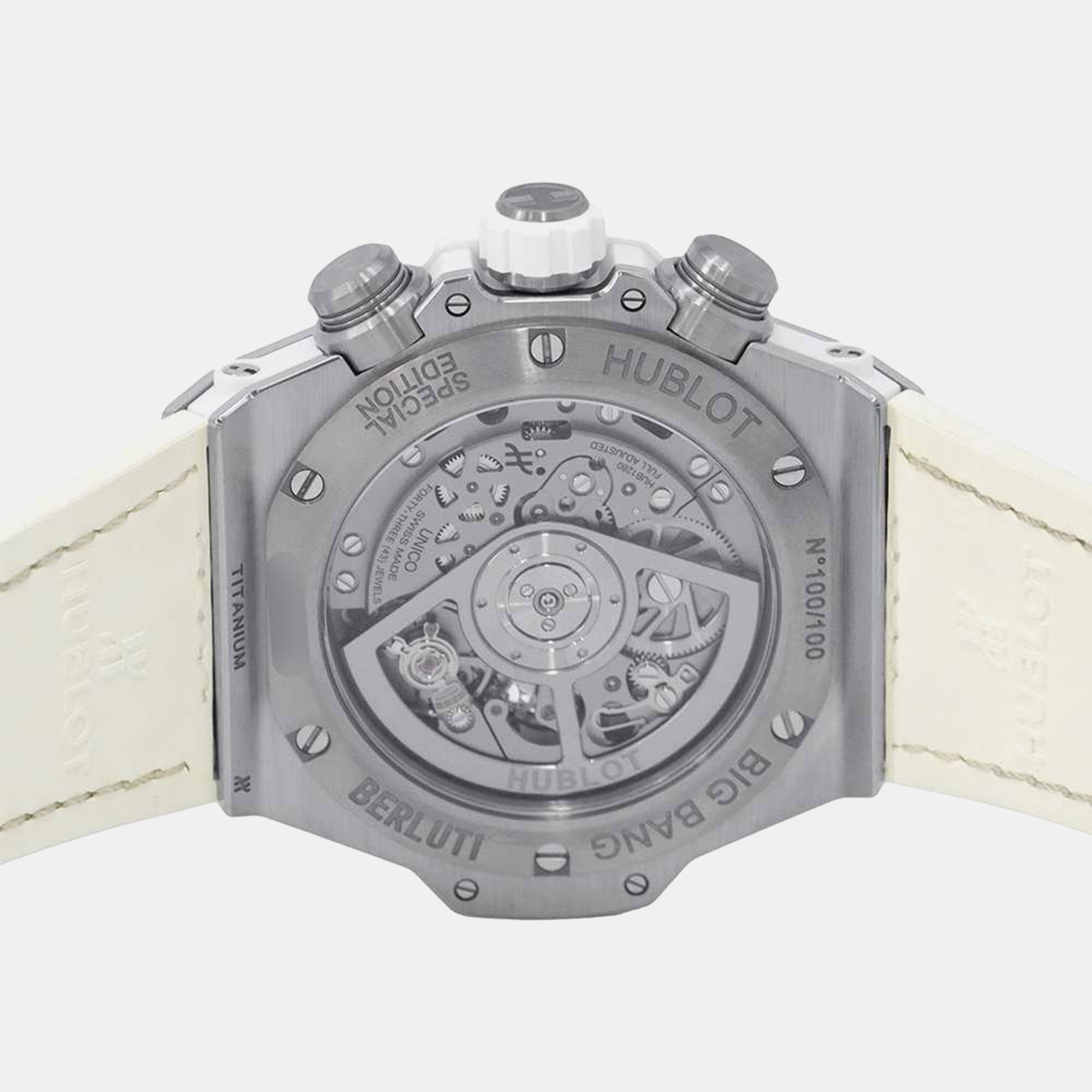 Hublot White Titanium Big Bang Unico 421.NE.0500.VR.JBER22 Automatic Men's Wristwatch 44 Mm