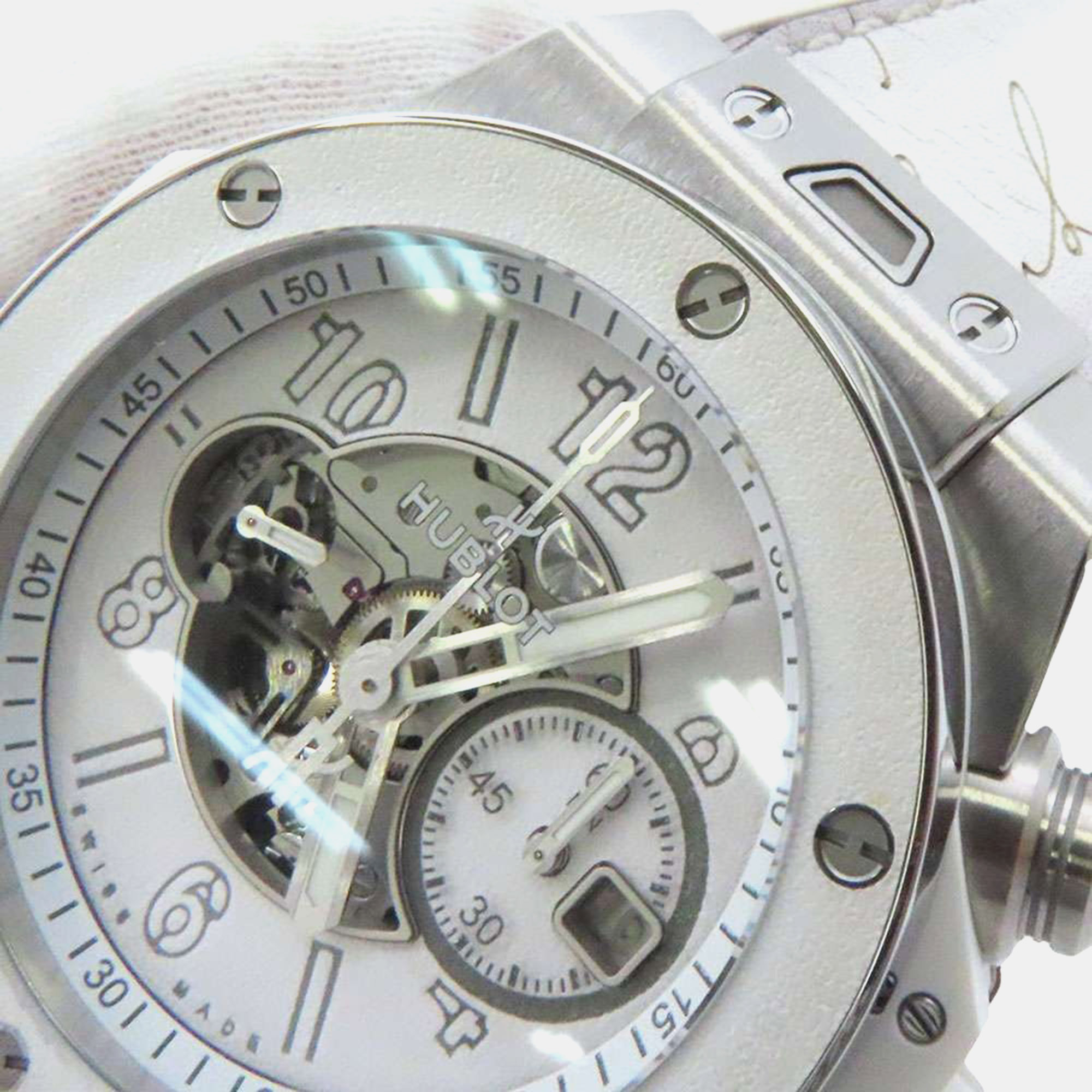 Hublot White Titanium Big Bang Unico 421.NE.0500.VR.JBER22 Automatic Men's Wristwatch 44 Mm