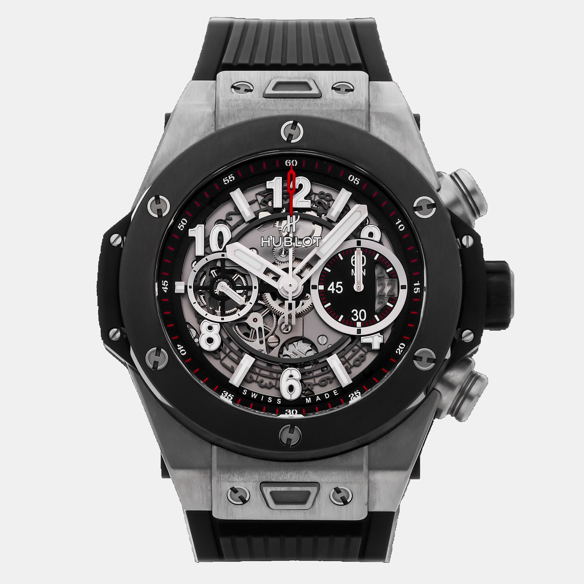 Hublot Big Bang Unico 411.NM.1170.RX Silver Titanium Automatic Men's Watches 45mm