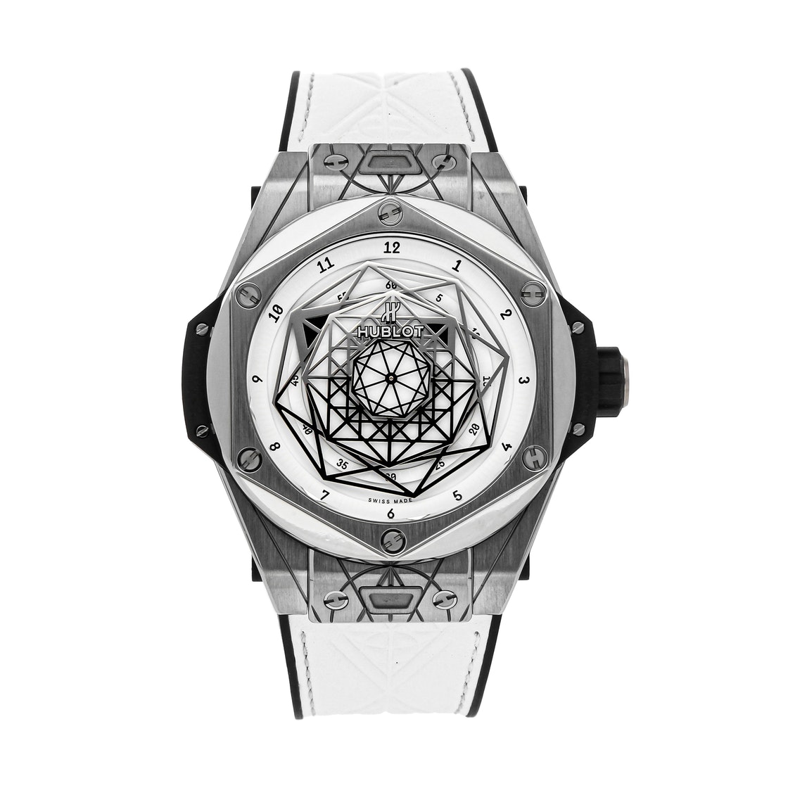 Hublot Silver Titanium Big Bang Unico Sang Bleu Limited Edition 415.NX.2027.VR. MXM18 Men's Wristwatch 45 MM