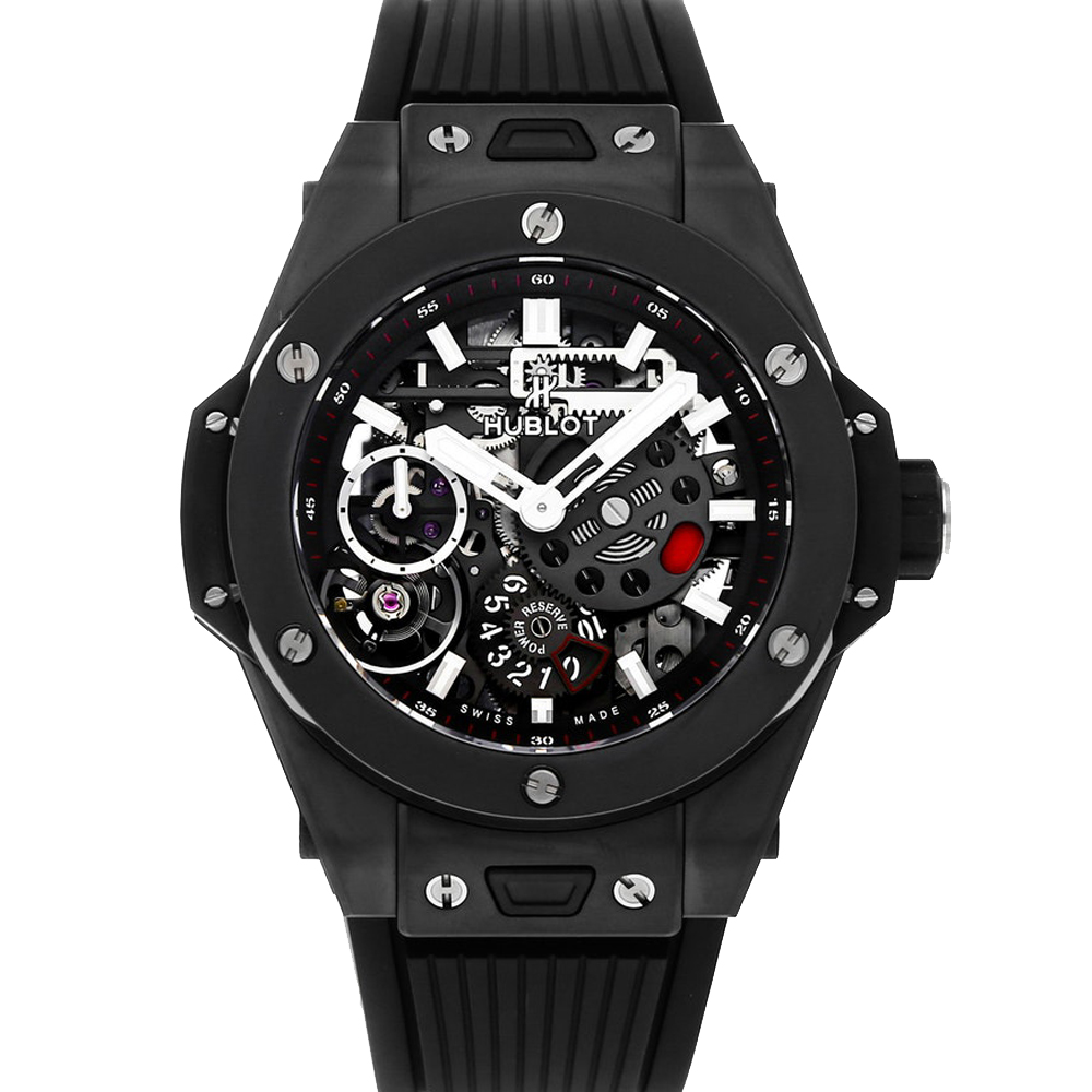 Hublot Black Ceramic Big Bang Meca-10 Black Magic 414.CI.1123.RX Men's Wristwatch 45 MM