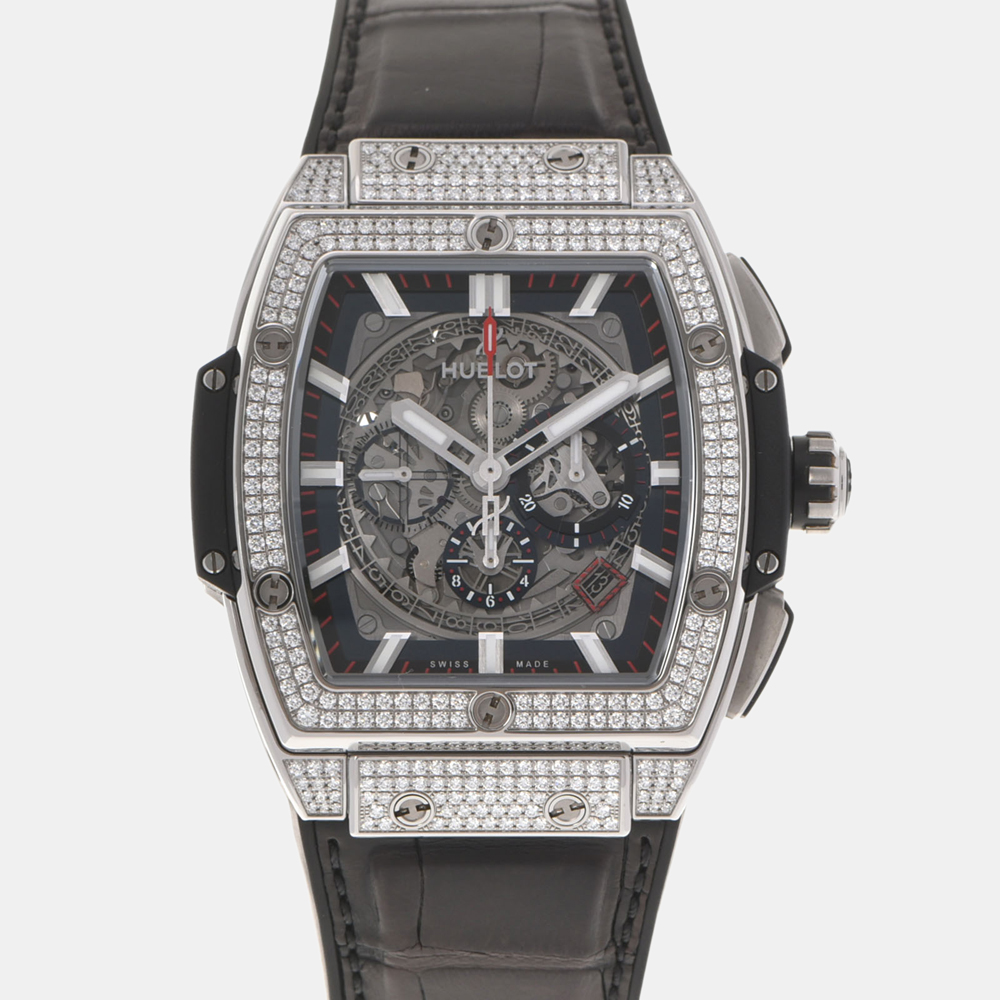 Hublot Grey Diamond Titanium Big Bang 301.AI.460.RX.114 Automatic Men's Wristwatch 45 Mm
