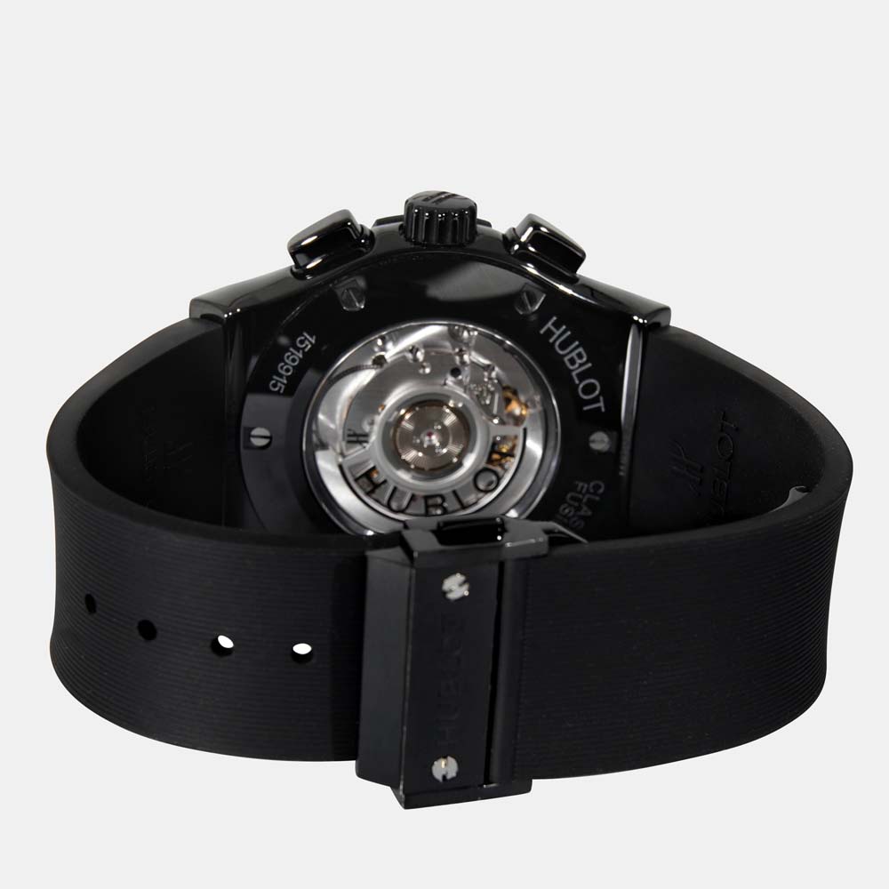 Hublot Black Ceramic Classic Fusion 525.CM.0170.RX Men's Wristwatch 45 Mm