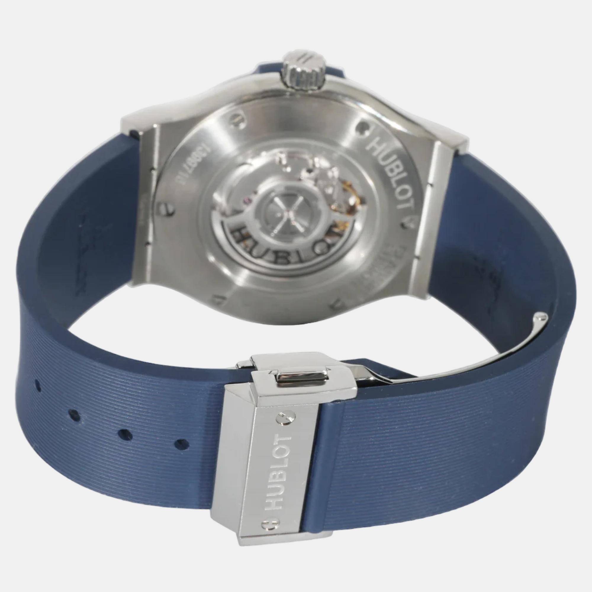 Hublot Blue Titanium Classic Fusion 511.NX.7170.RX Men's Wristwatch 45 Mm
