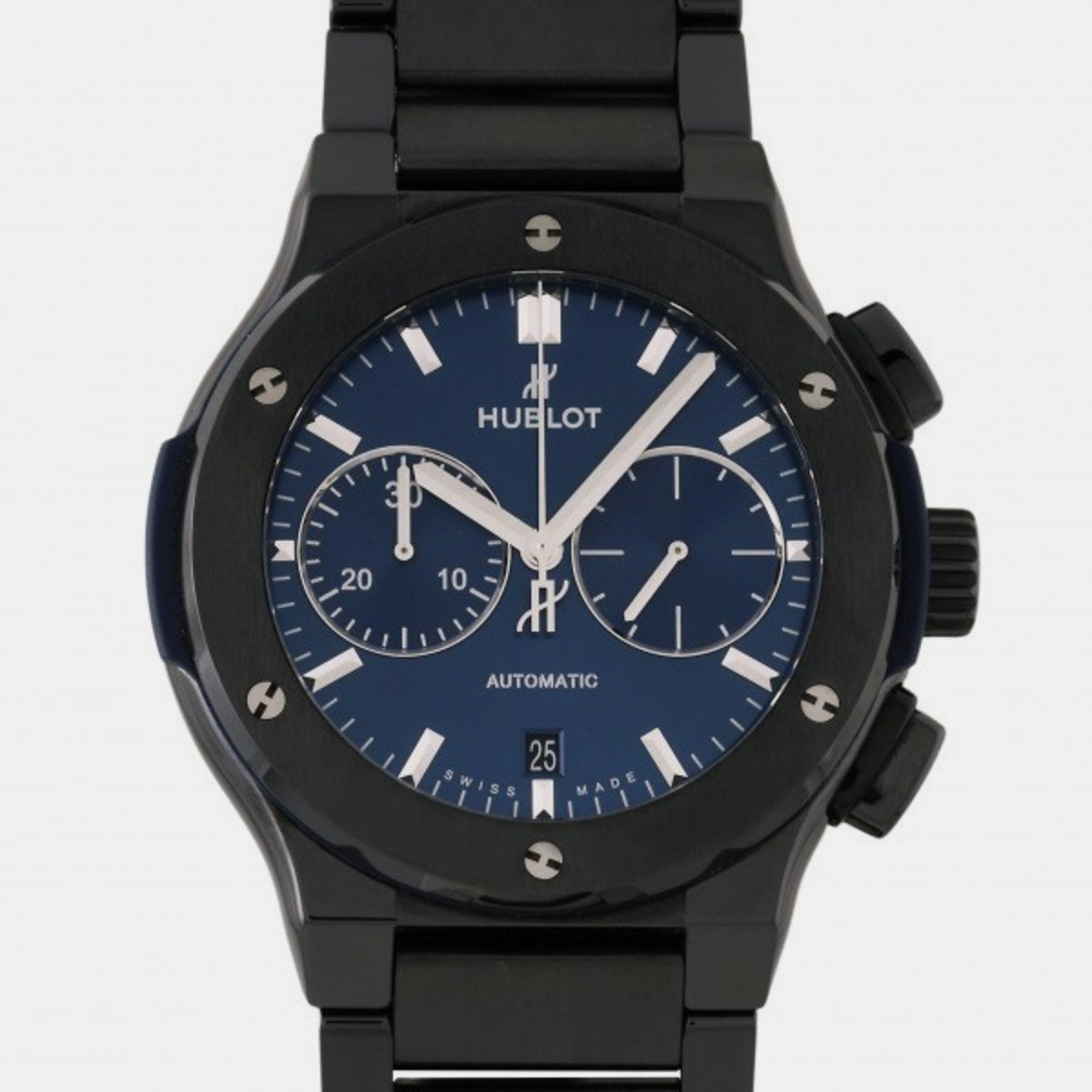 Hublot blue ceramic classic fusion 520.cm.7170.cm automatic men's wristwatch 45 mm