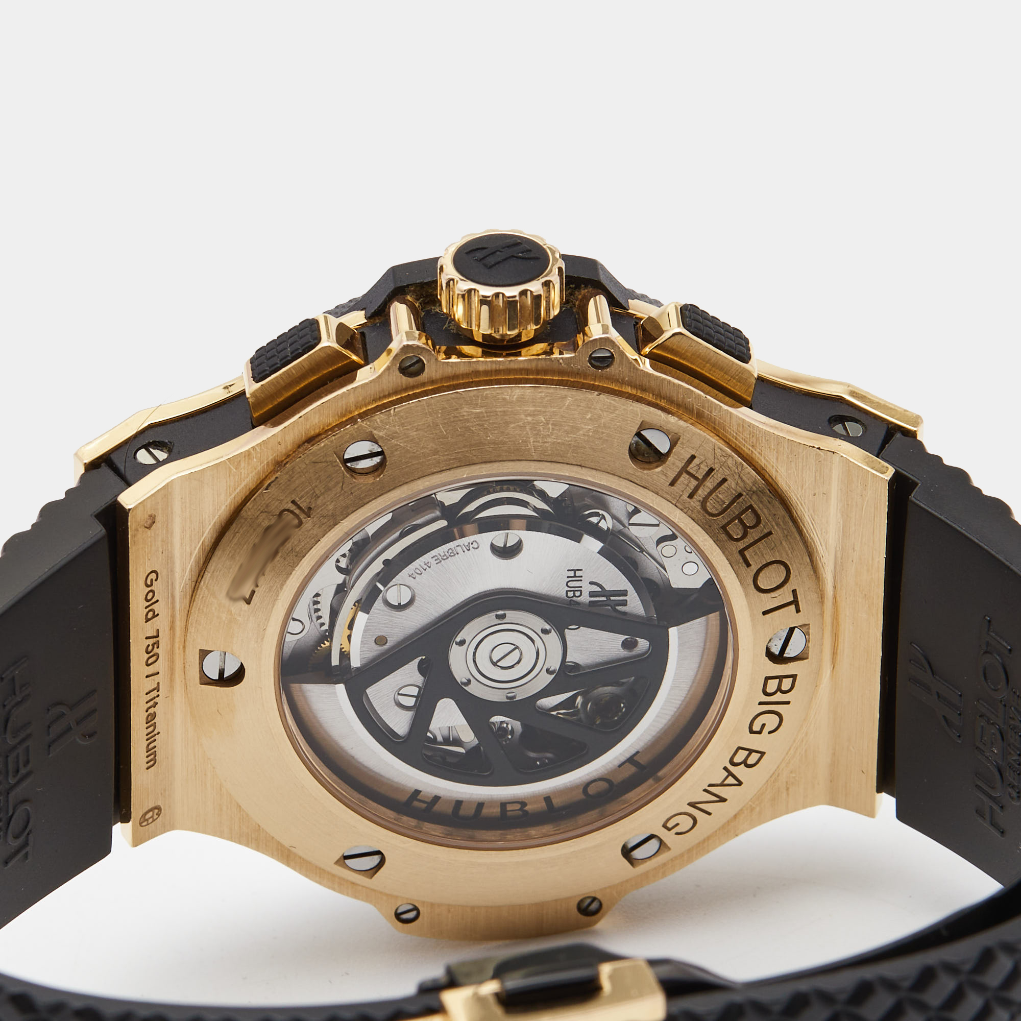 Hublot Black 18k Rose Gold Ceramic Rubber Big Bang 301.PB.131.RX Men's Wristwatch 44 Mm