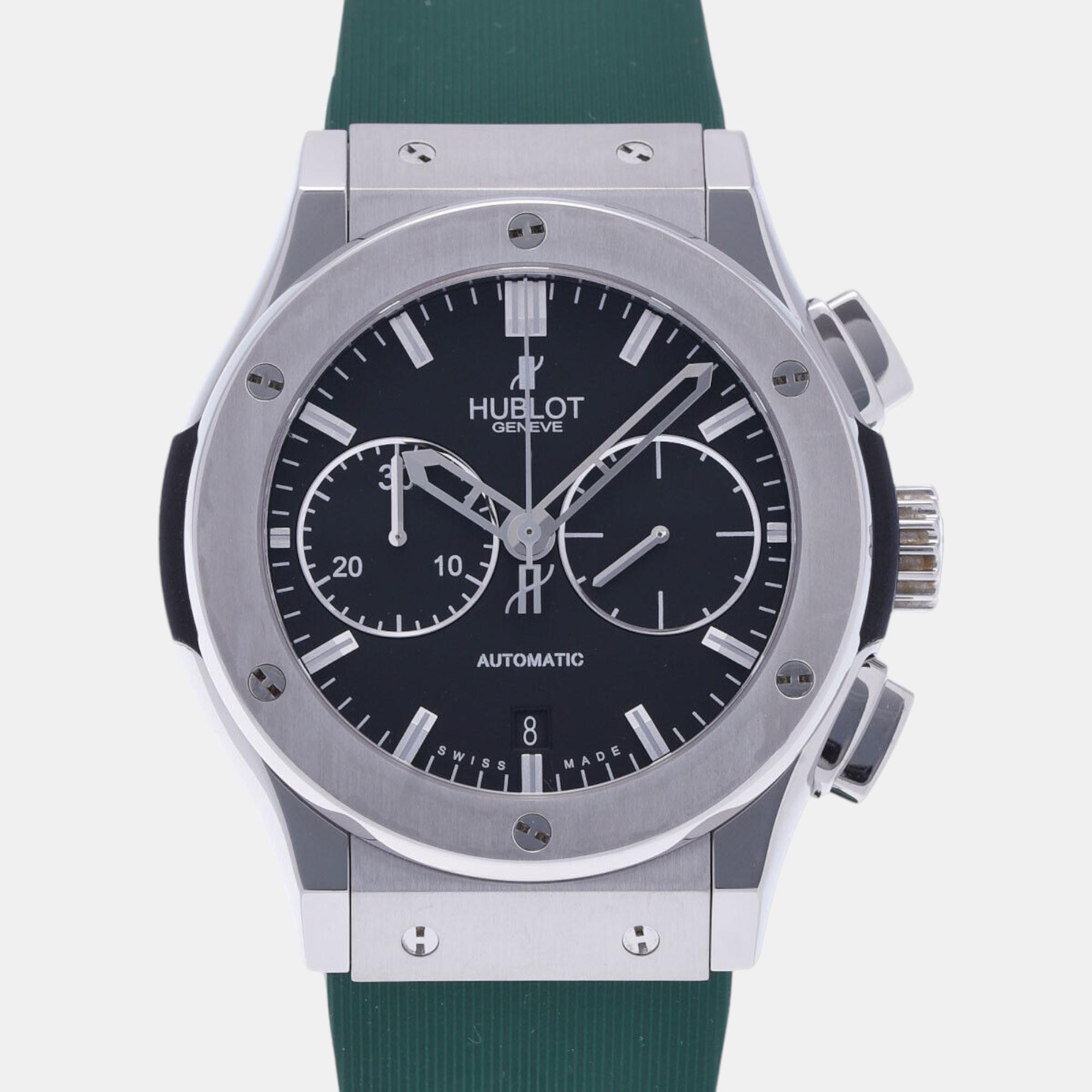 Hublot Black Titanium Classic Fusion 521.NX.1170.LR Automatic Men's Wristwatch 45 Mm