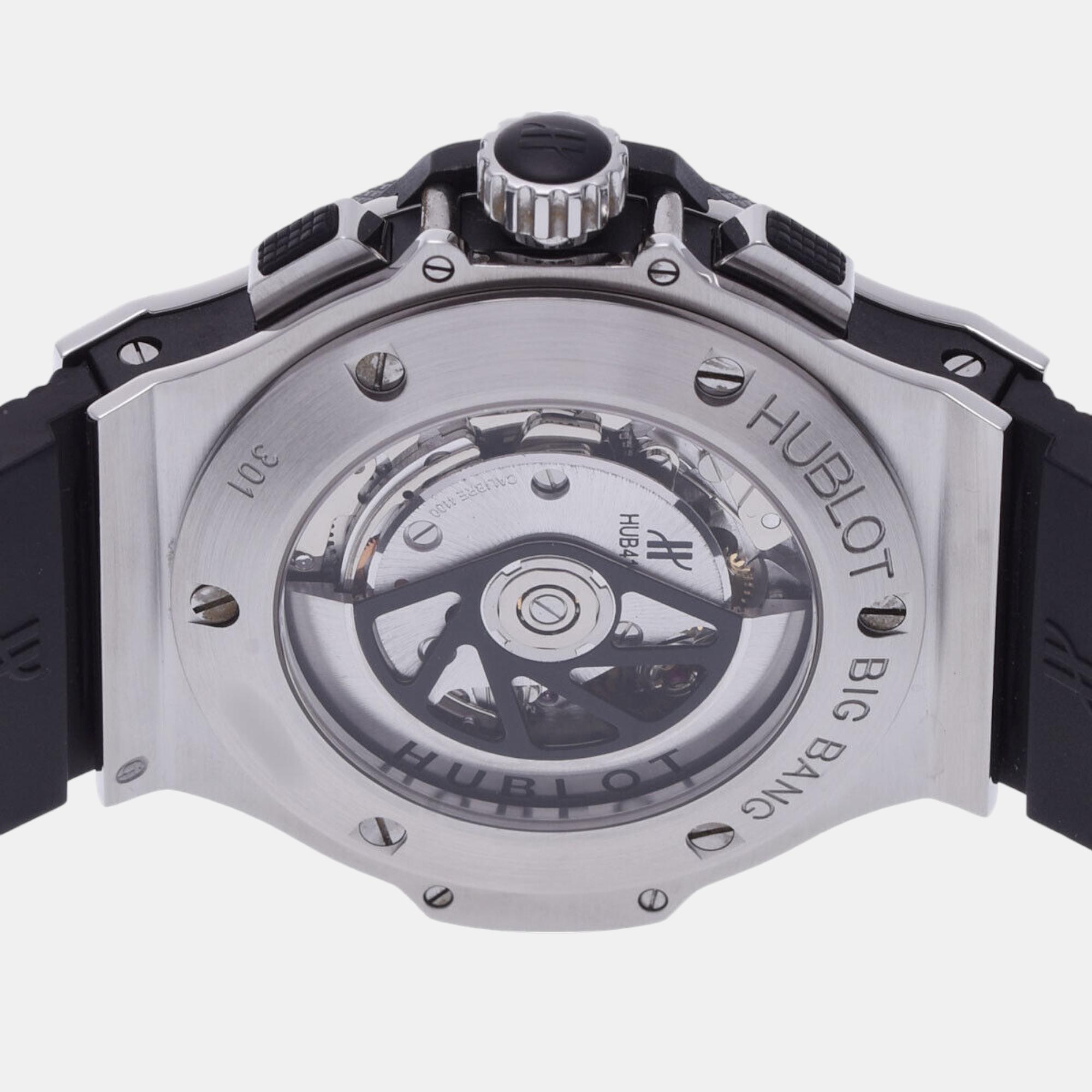 Hublot Black Stainless Steel Big Bang 301.SB.131.RX Automatic Men's Wristwatch 44 Mm