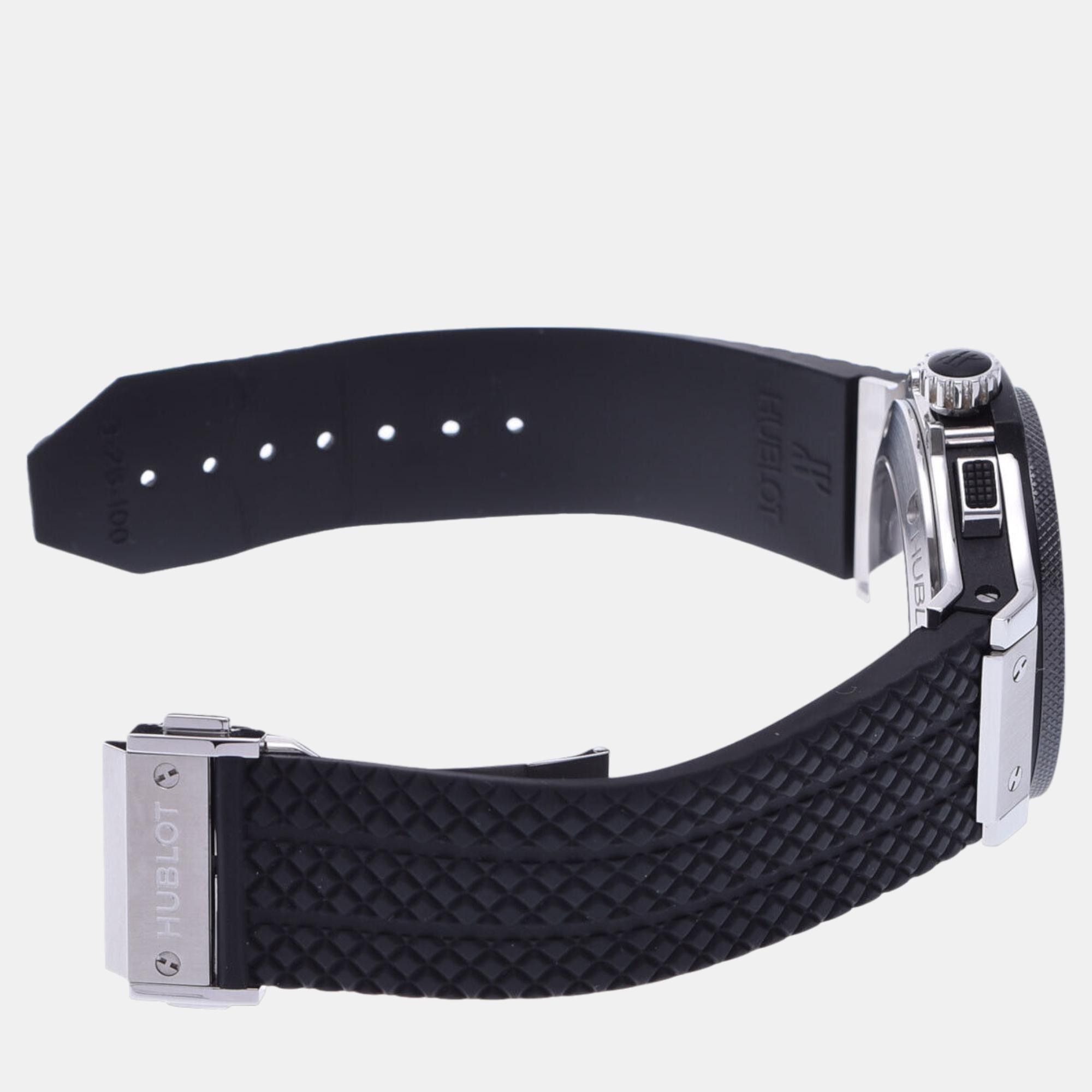 Hublot Black Stainless Steel Big Bang 301.SB.131.RX Automatic Men's Wristwatch 44 Mm