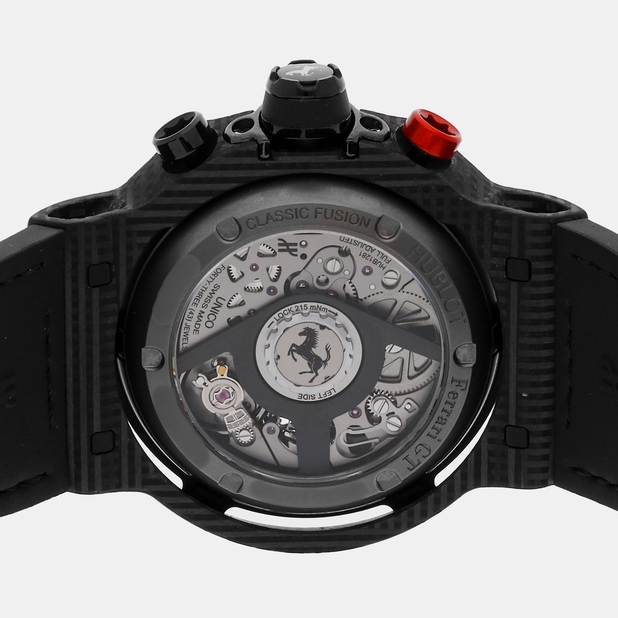 Hublot Black Ceramic Ferrari GT Unico 526.QB.0124.VR Automatic Men's Wristwatch 45 Mm