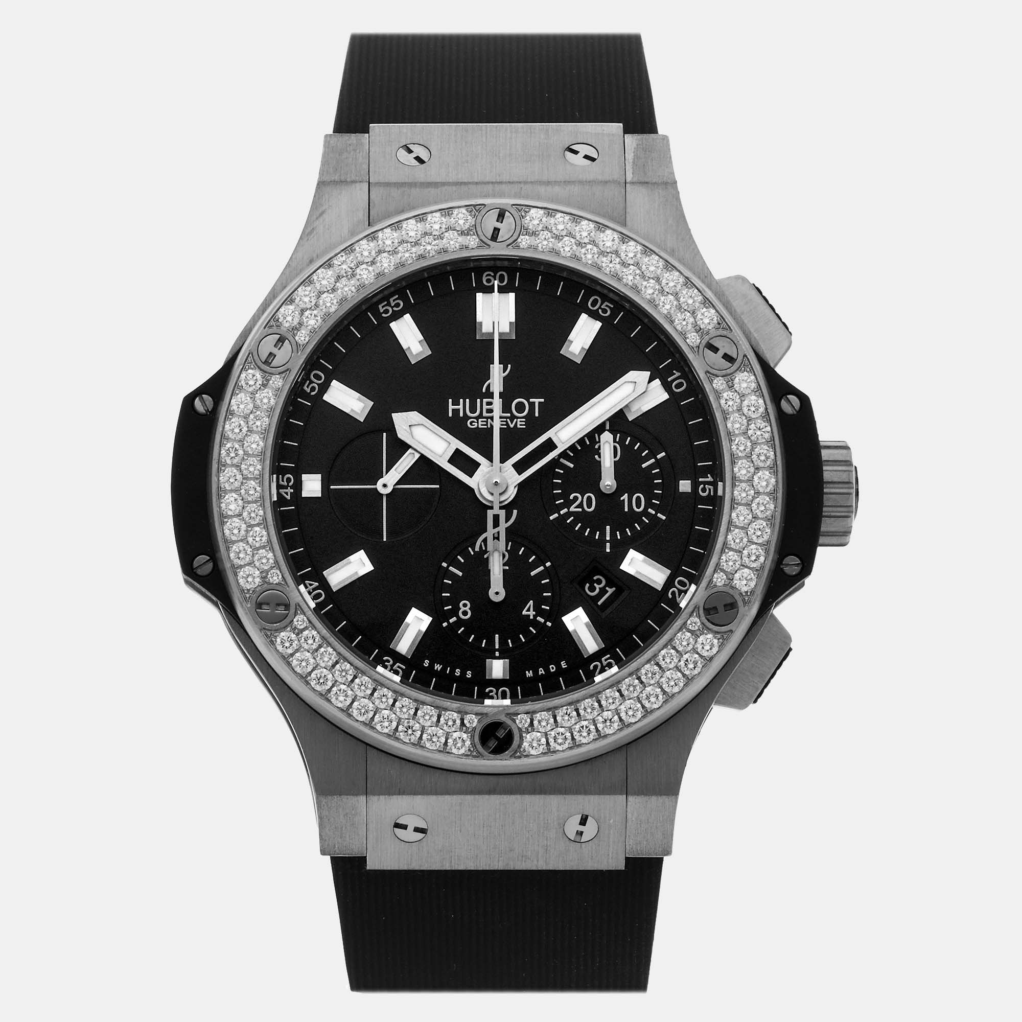 Hublot Black Stainless Steel Big Bang 301.SX.1170.RX.1104 Automatic Men's Wristwatch 44 Mm